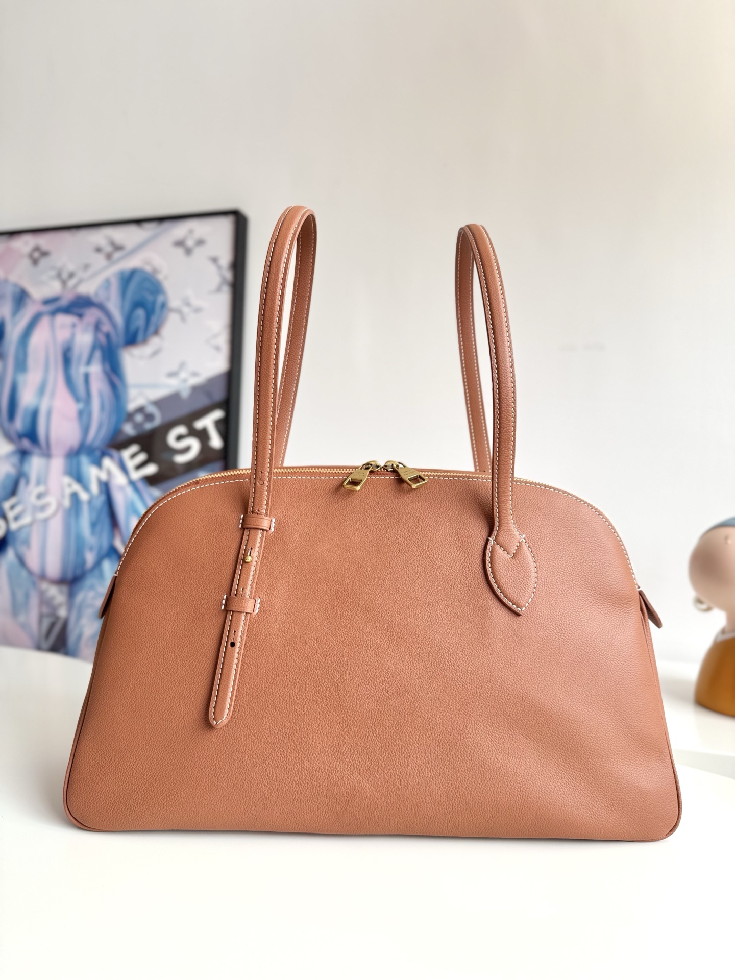 Louis Vuitton Basic Bag Cow Leather Gold M-l