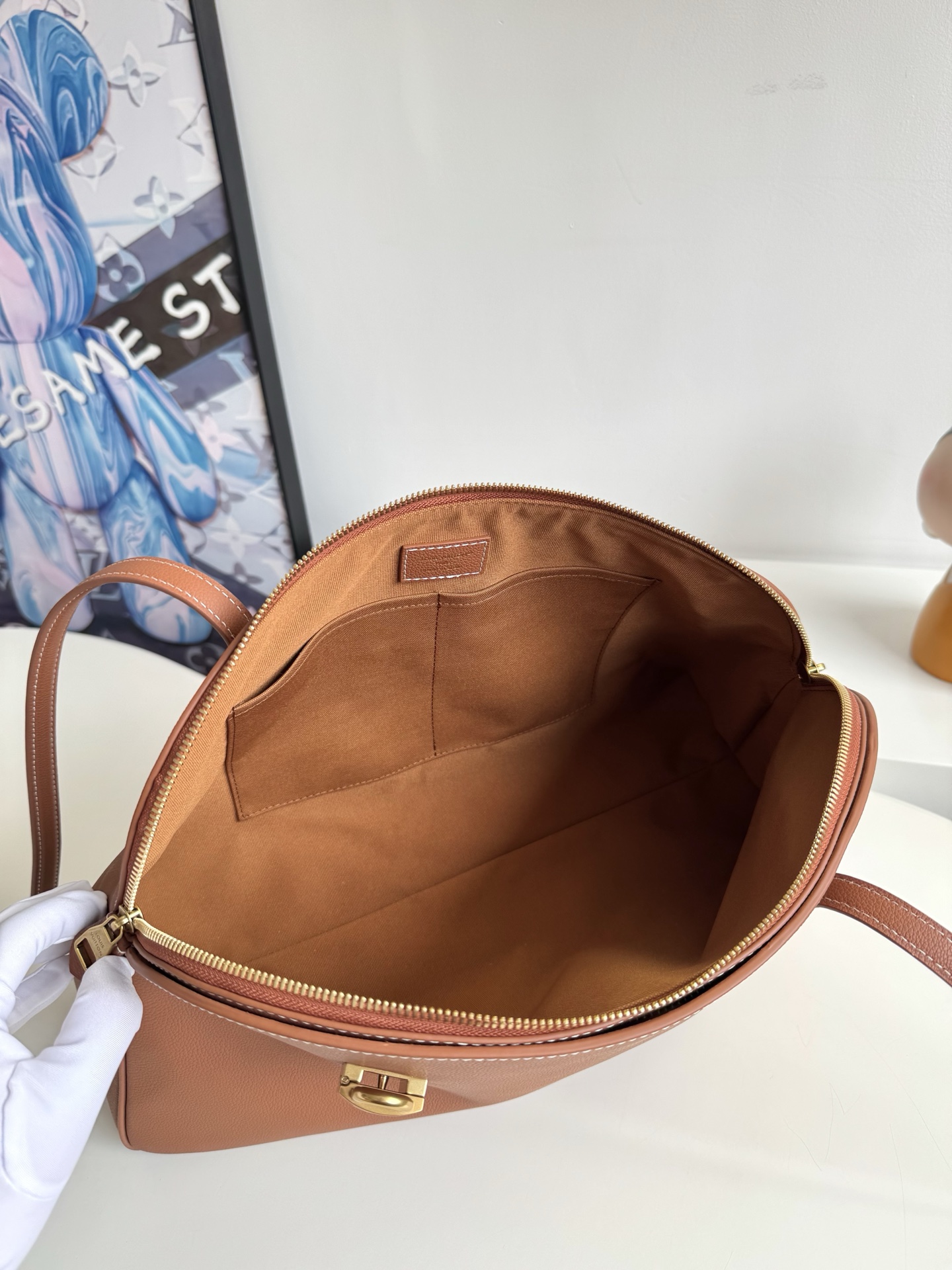 Louis Vuitton Basic Bag Cow Leather Gold M-l