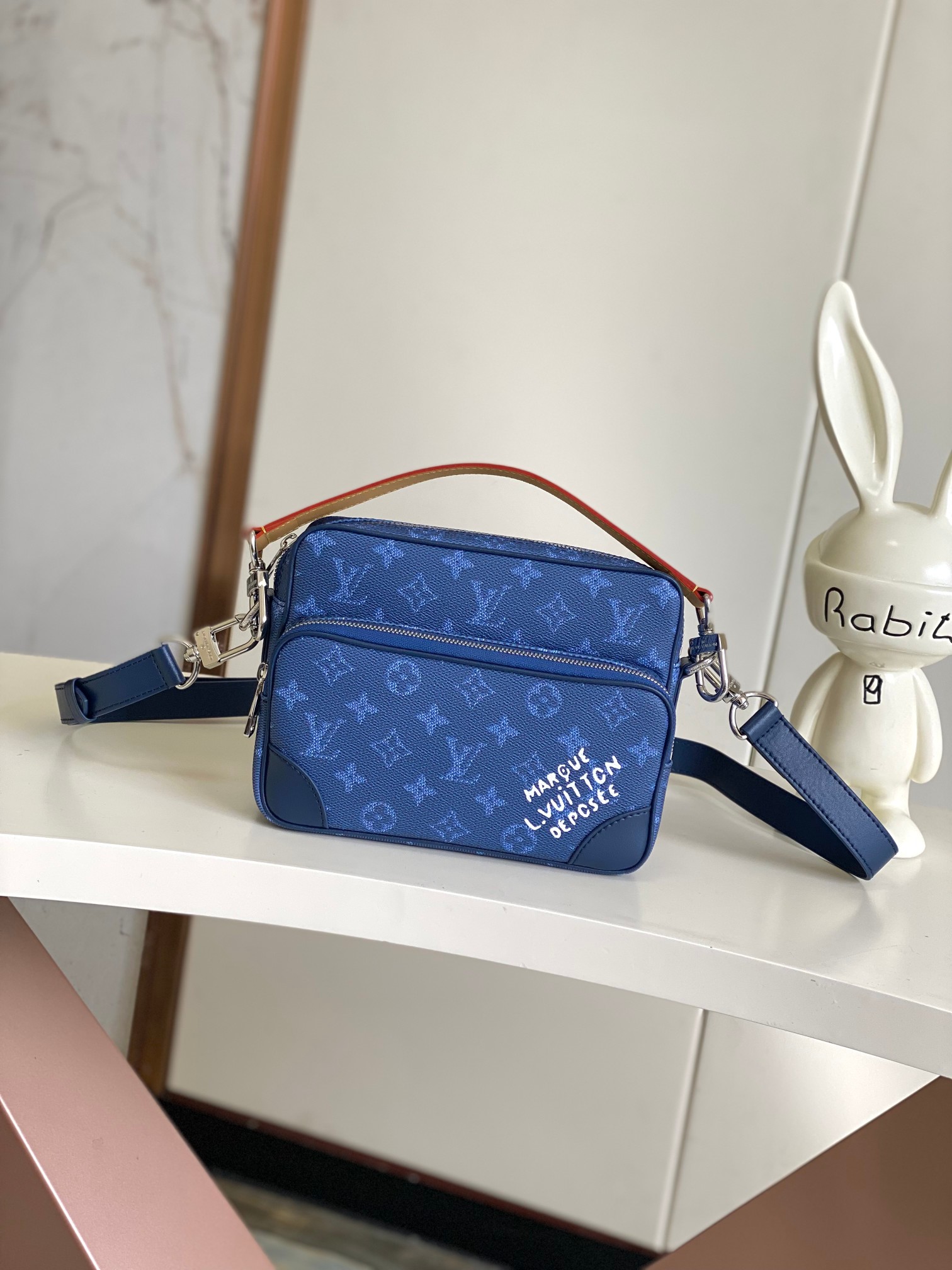 Louis Vuitton Messenger Bag Canvas Blue M-l-s