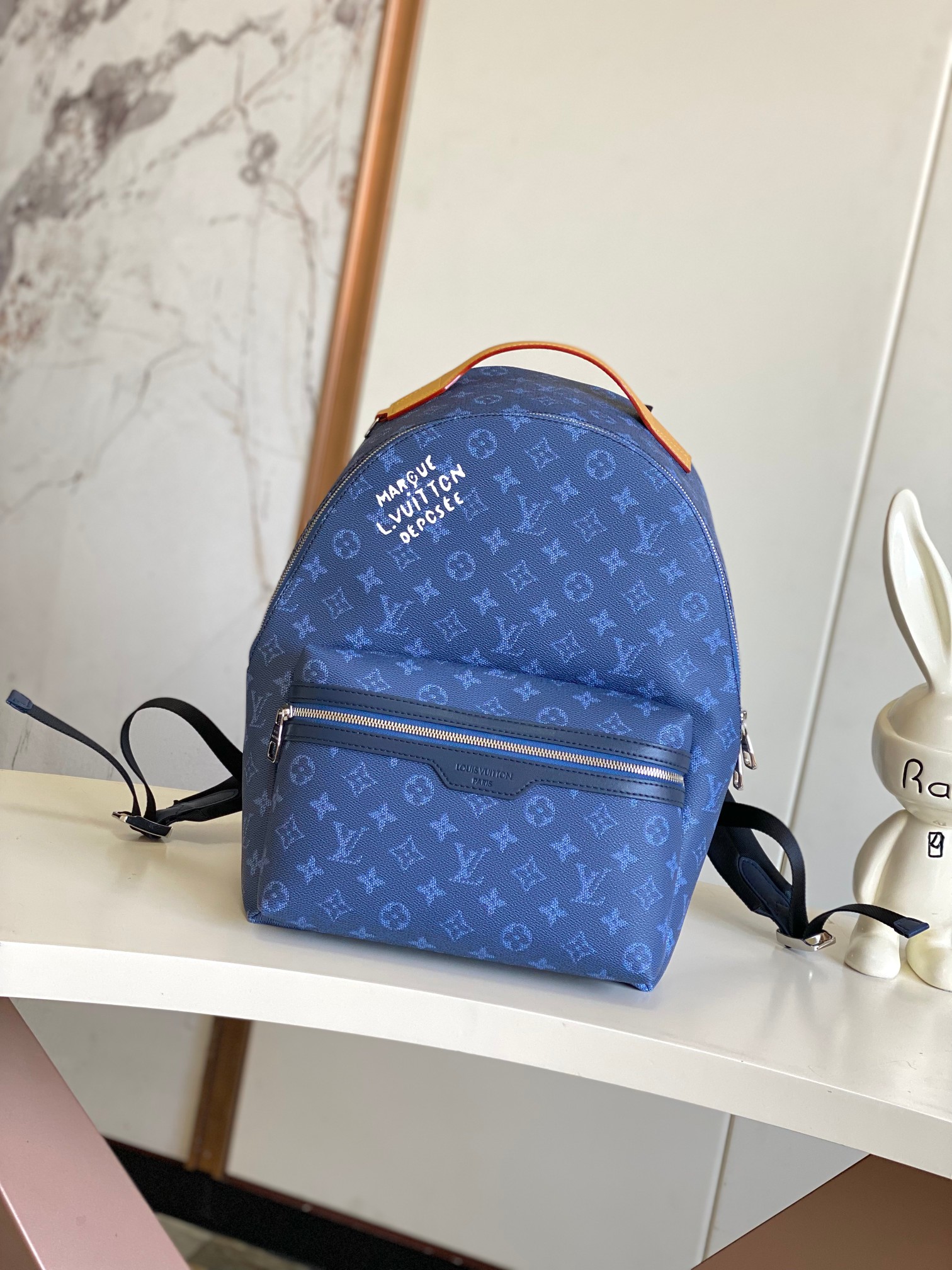 Louis Vuitton Backpack Canvas Blue 20cm-m-l-s