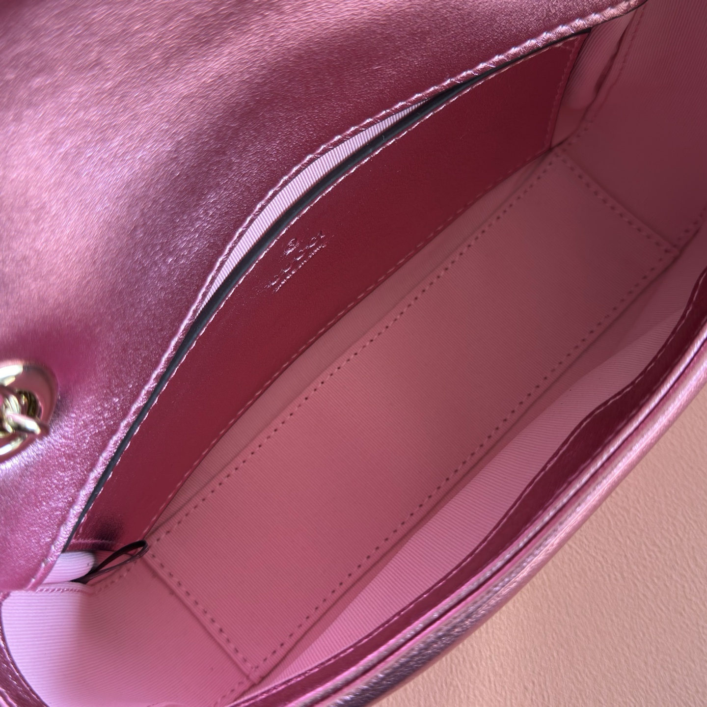 Gucci Shoulder Bag Sheepskin Silver M