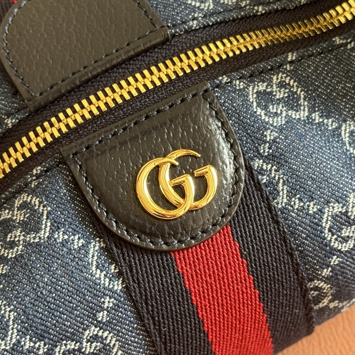 Gucci Tote Bag Canvas Brown Foldable