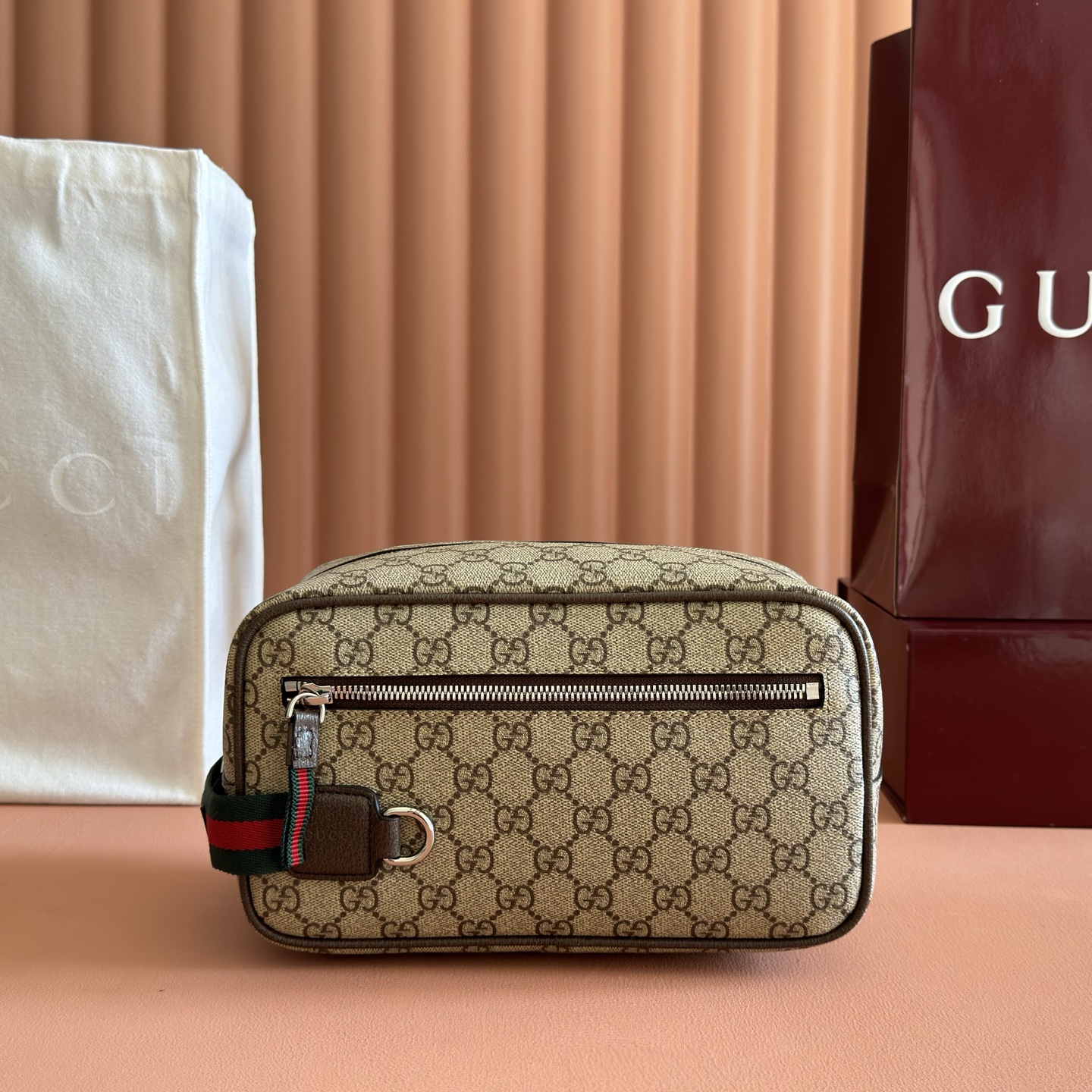 Gucci Shoulder Bag Canvas Beige M-s