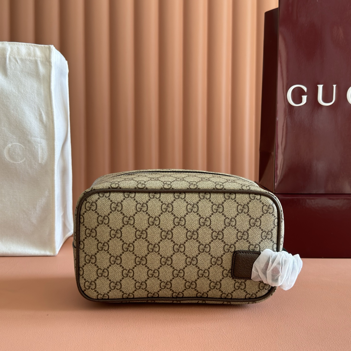 Gucci Shoulder Bag Canvas Beige M-s