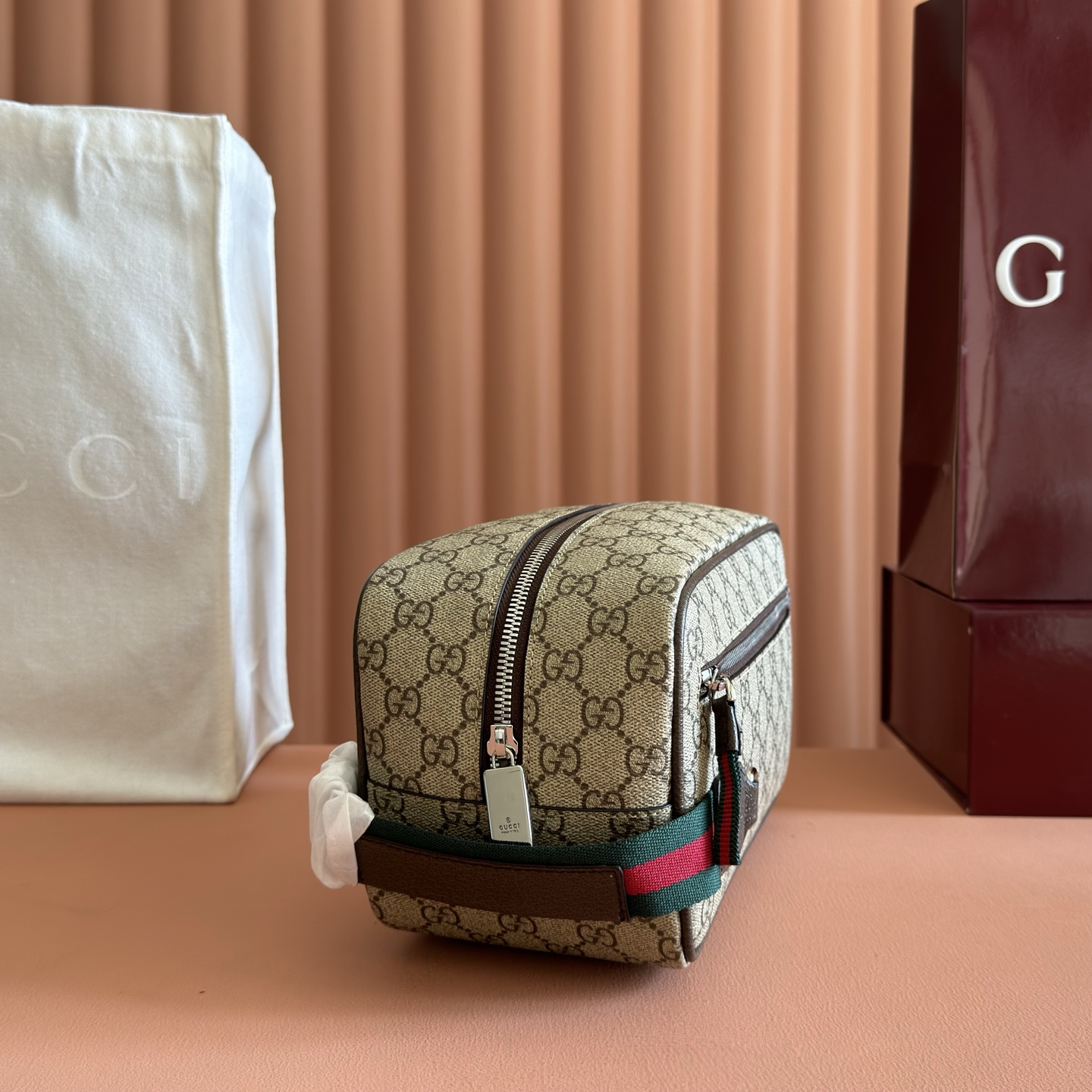 Gucci Shoulder Bag Canvas Beige M-s