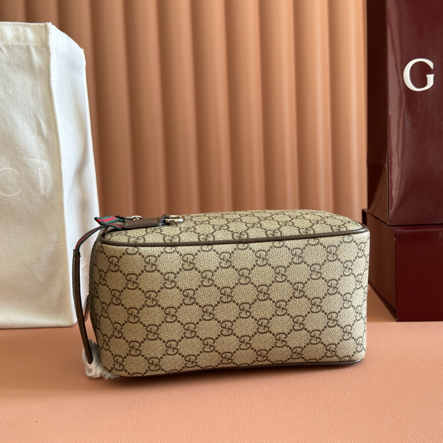 Gucci Shoulder Bag Canvas Beige M-s