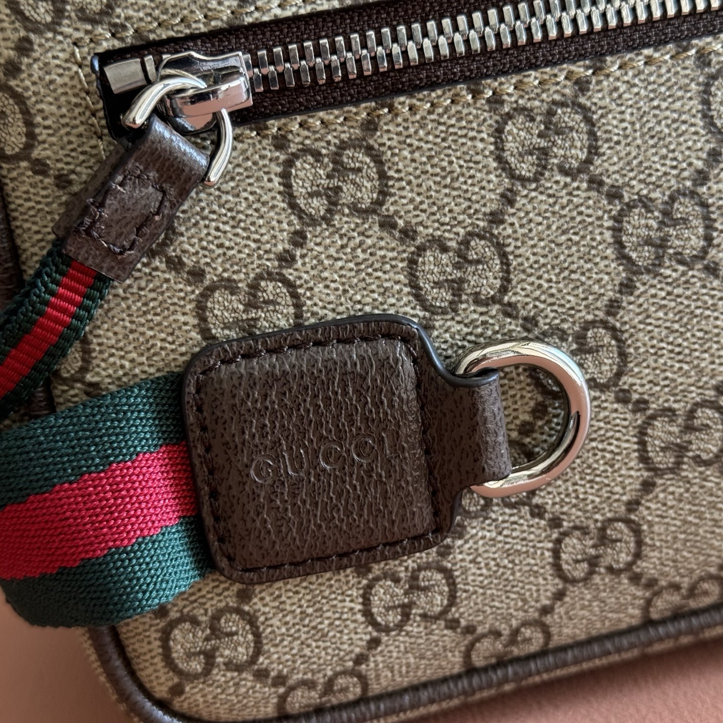 Gucci Shoulder Bag Canvas Beige M-s