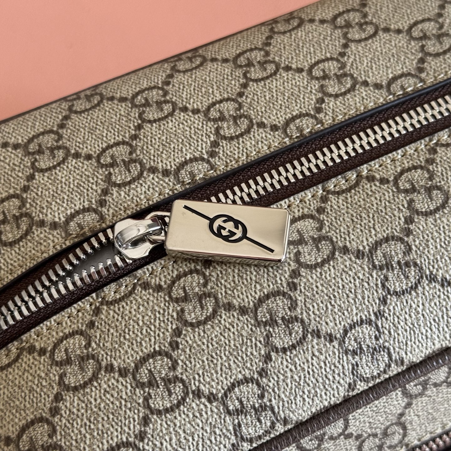 Gucci Shoulder Bag Canvas Beige M-s