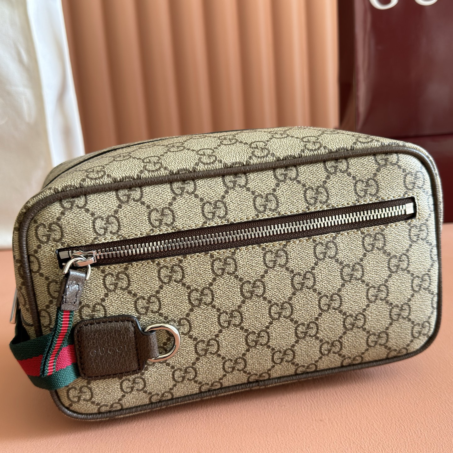 Gucci Shoulder Bag Canvas Beige M-s