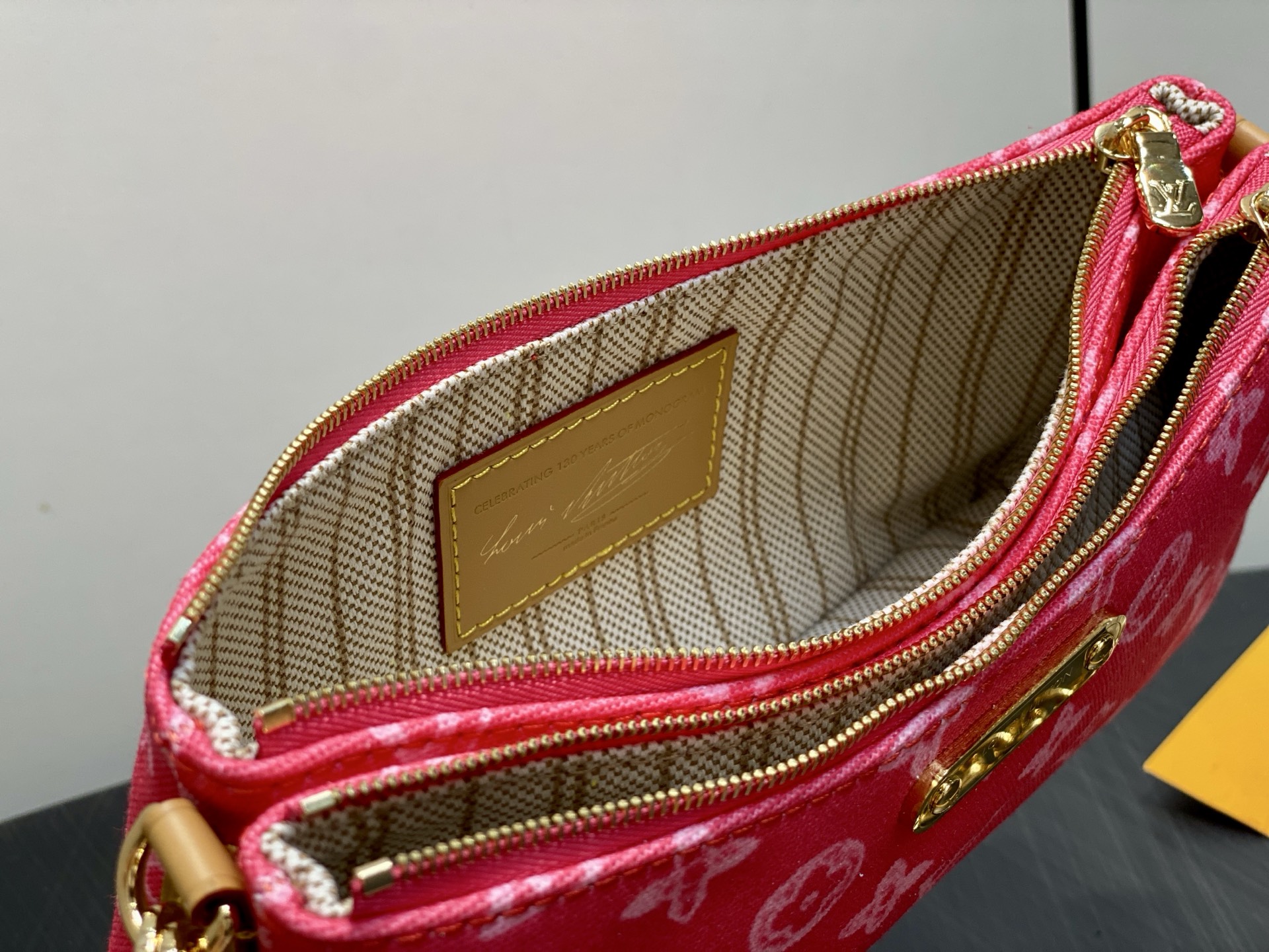 Louis Vuitton Basic Bag Cow Leather Gold M-l