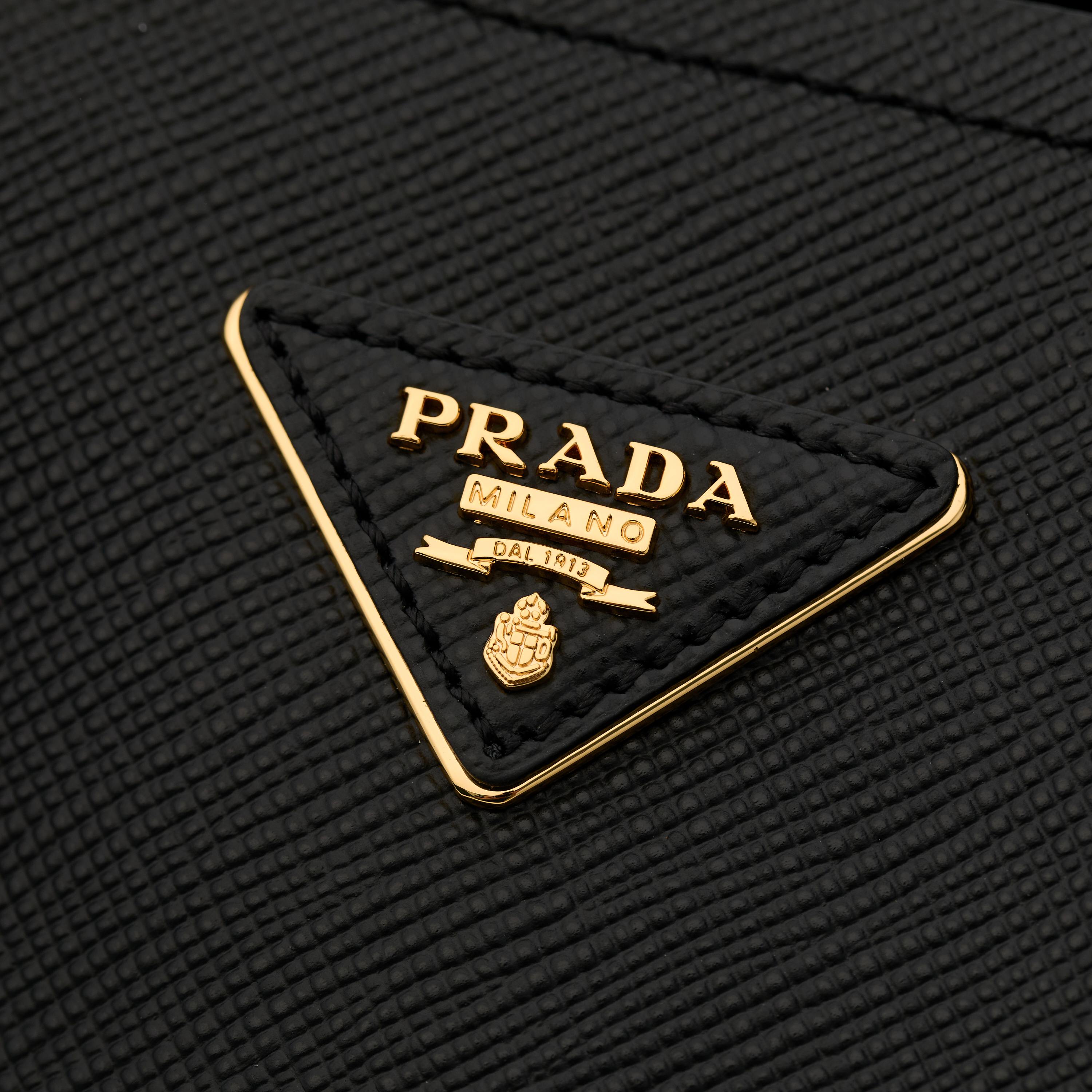 Prada Tote Bag Cow Leather Black 33cm-14cm