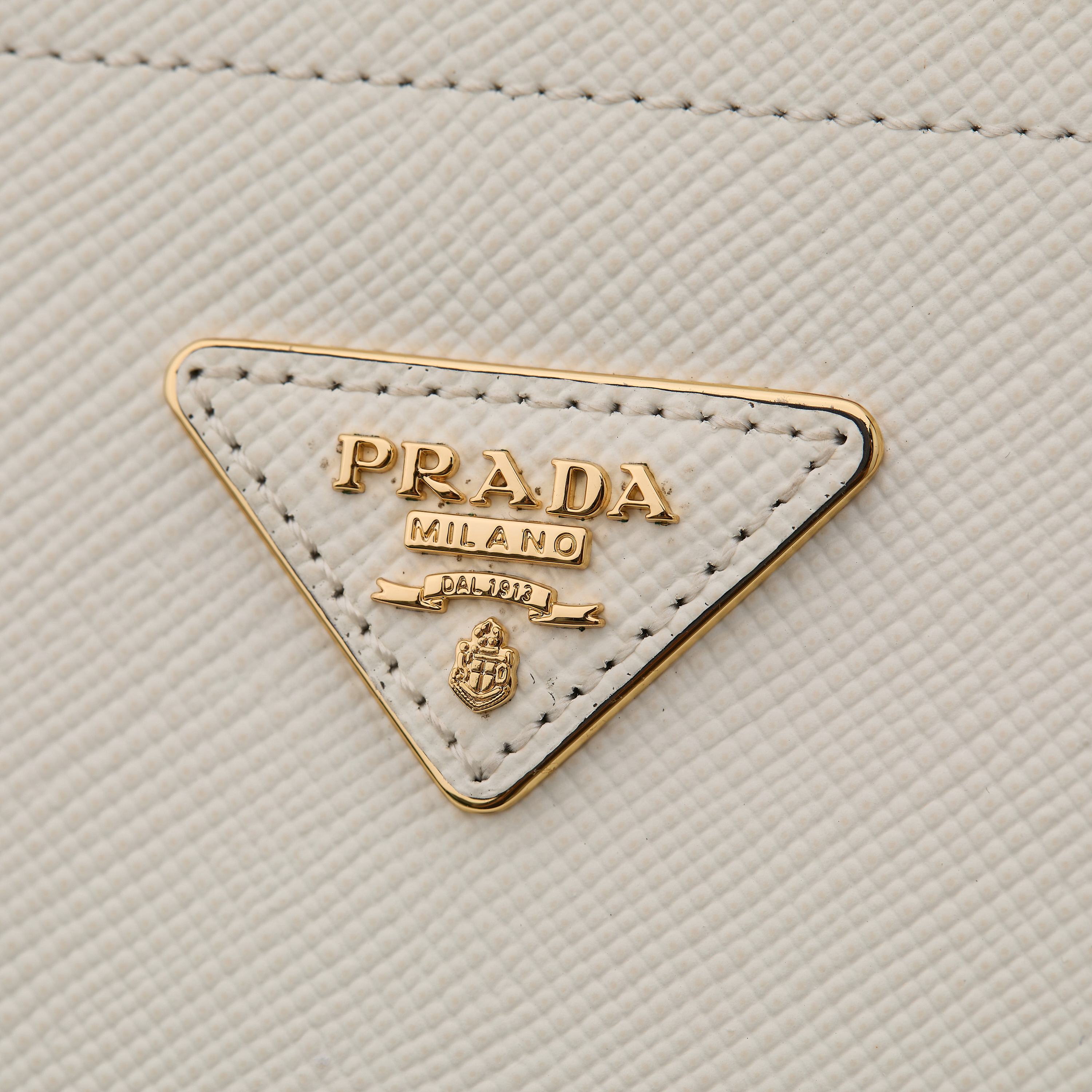 Prada Bucket Bag Sheepskin White 13cm-s