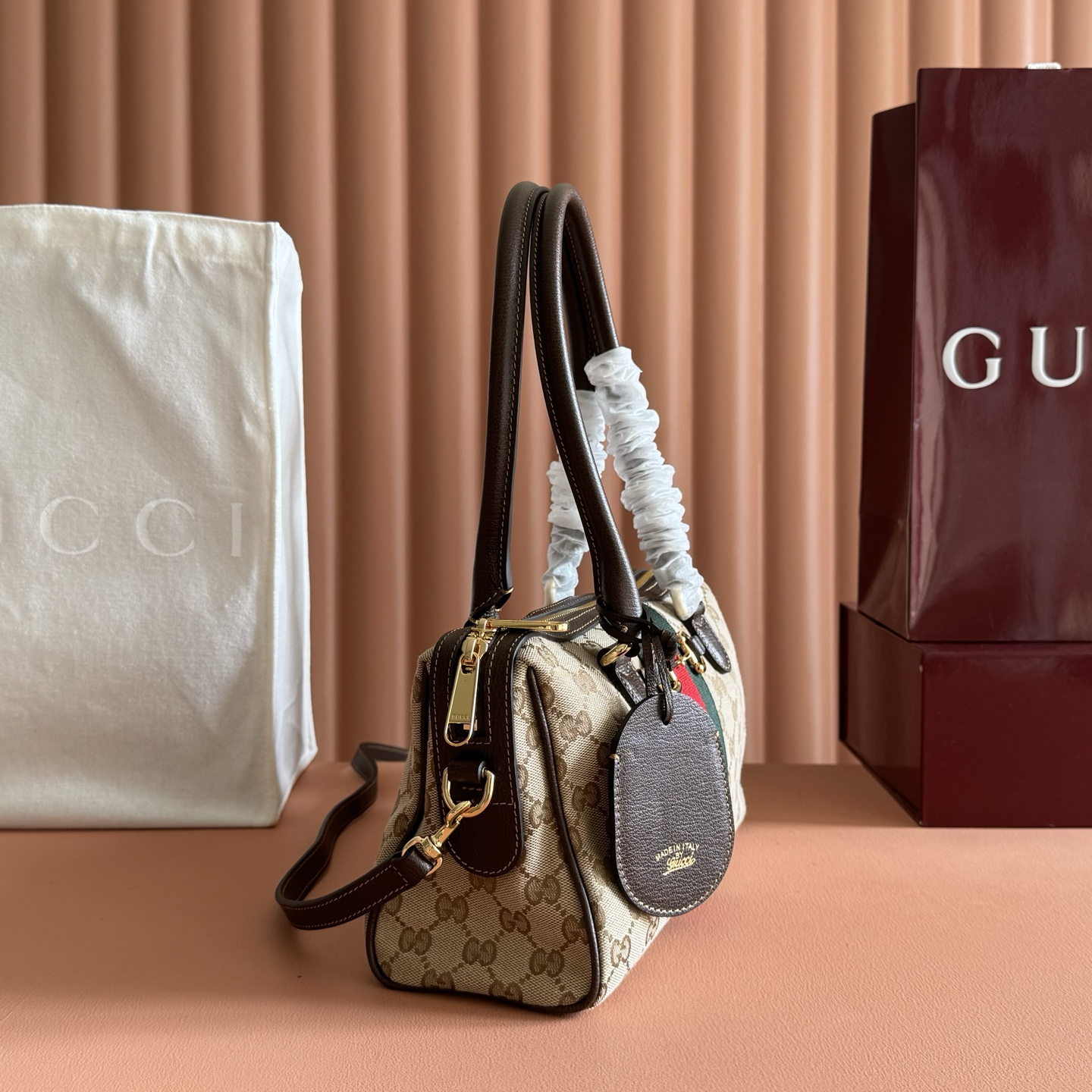 Gucci Basic Bag Canvas Brown M-10cm-s