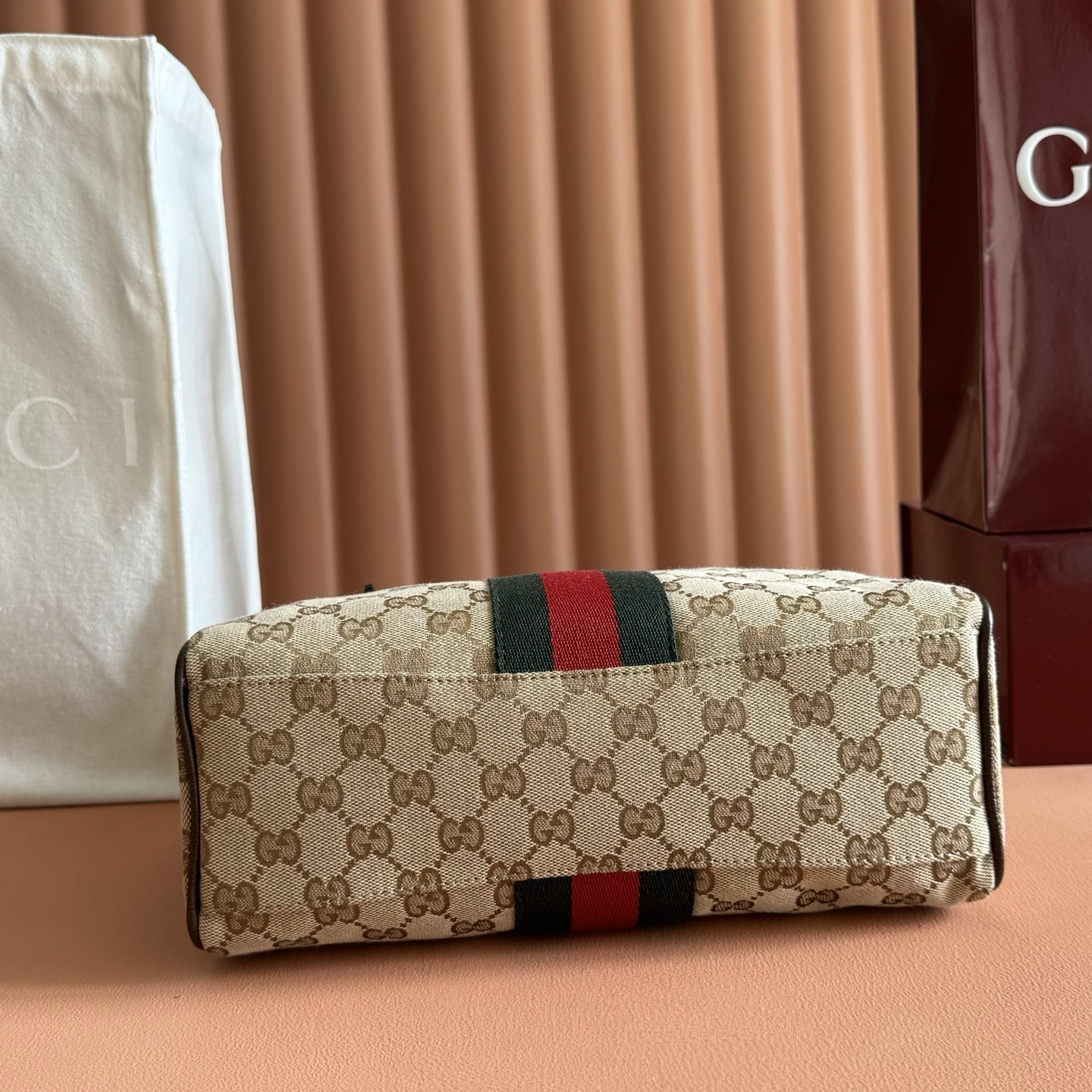 Gucci Basic Bag Canvas Brown M-10cm-s