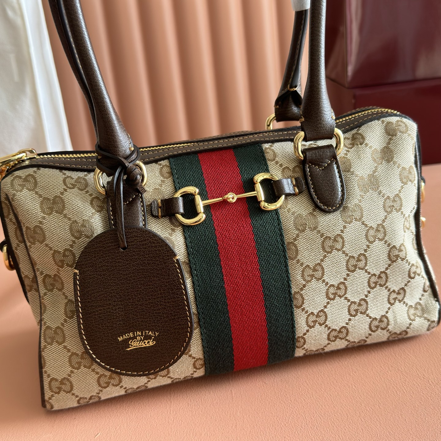 Gucci Basic Bag Canvas Brown M-10cm-s
