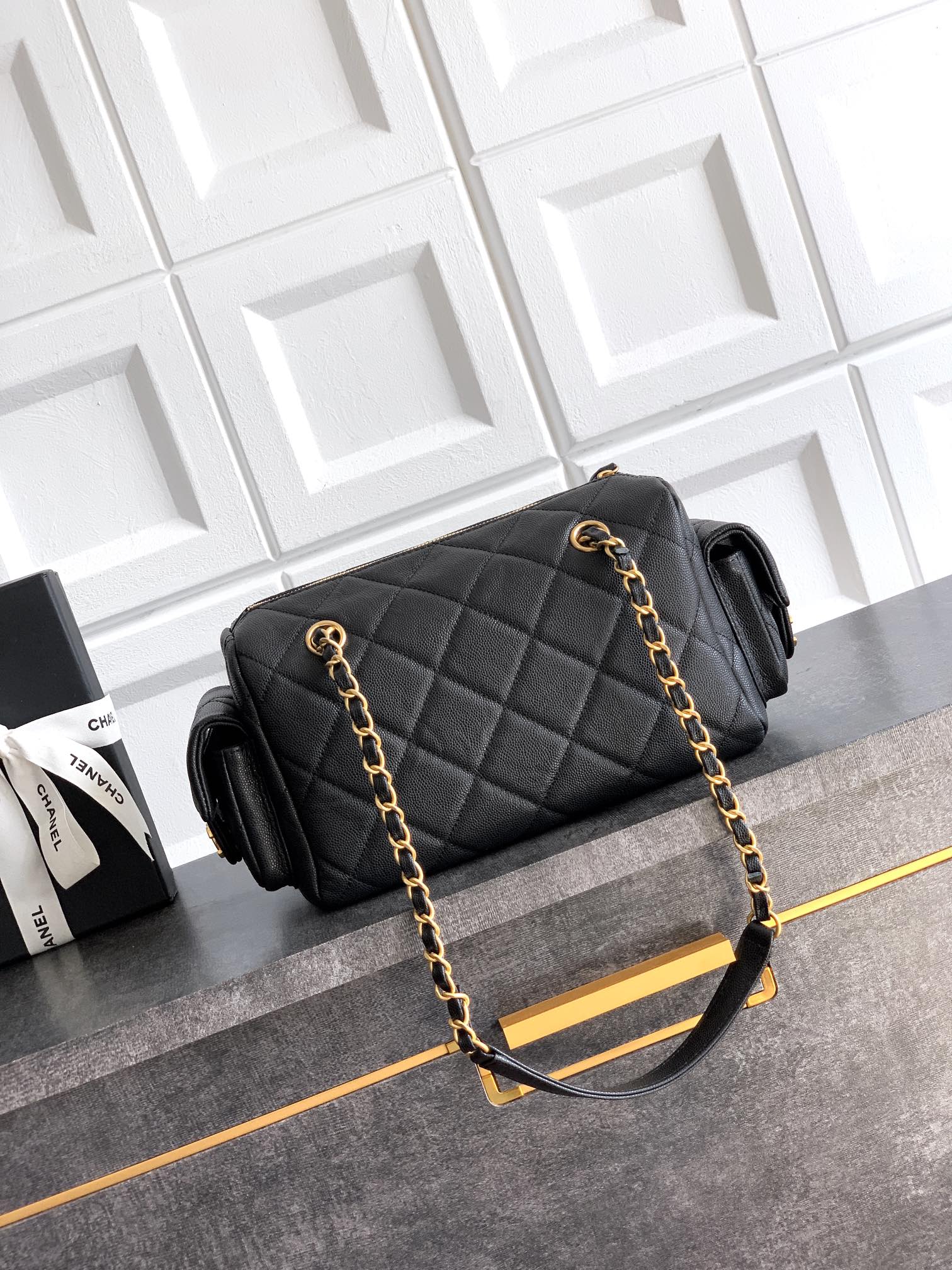 Chanel Basic Bag Cow Leather Black L