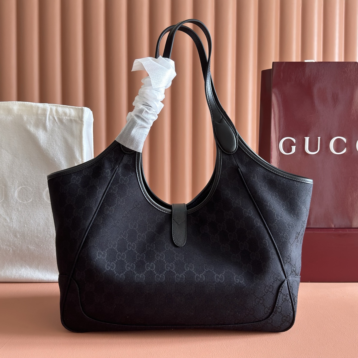 Gucci Tote Bag Canvas Brown