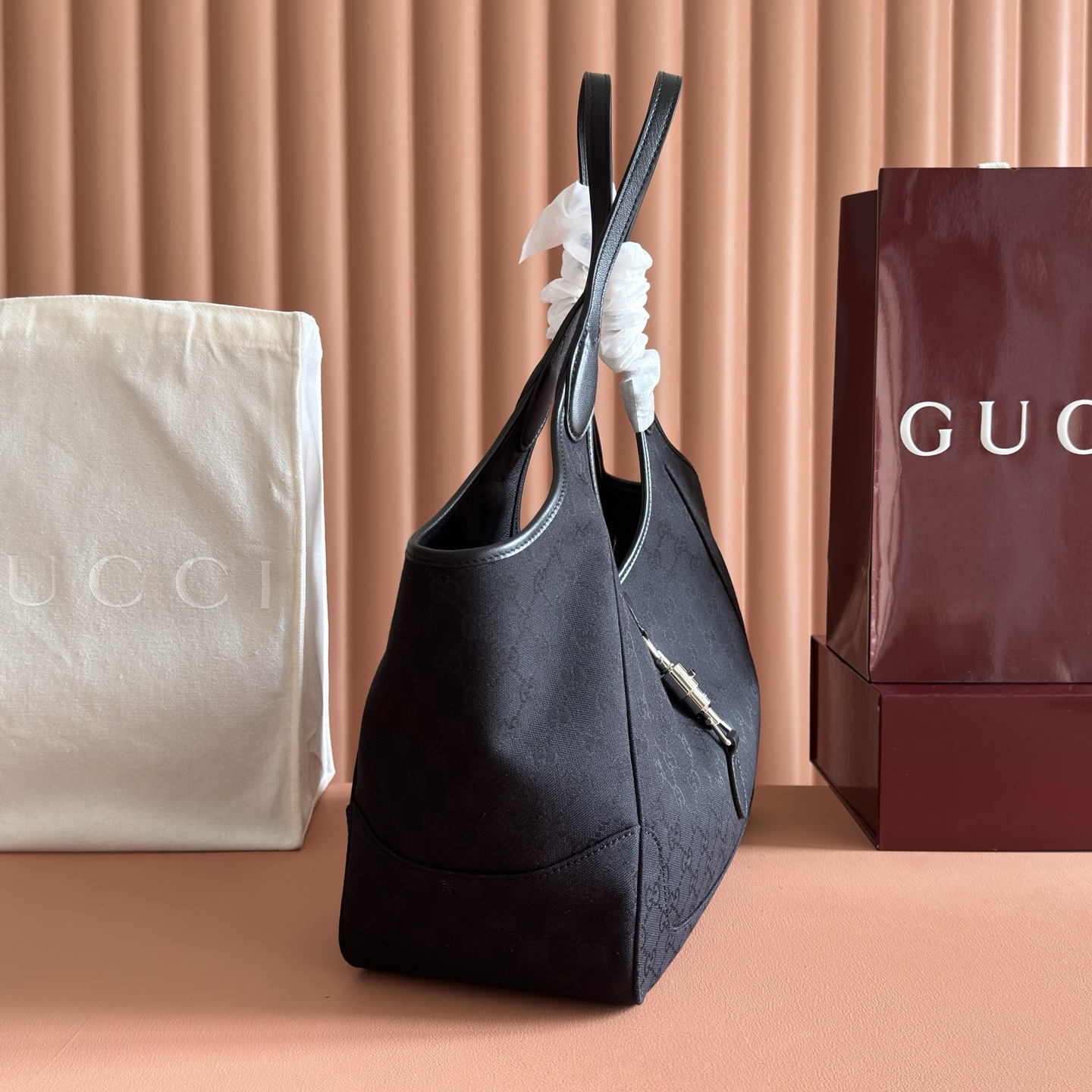 Gucci Tote Bag Canvas Brown