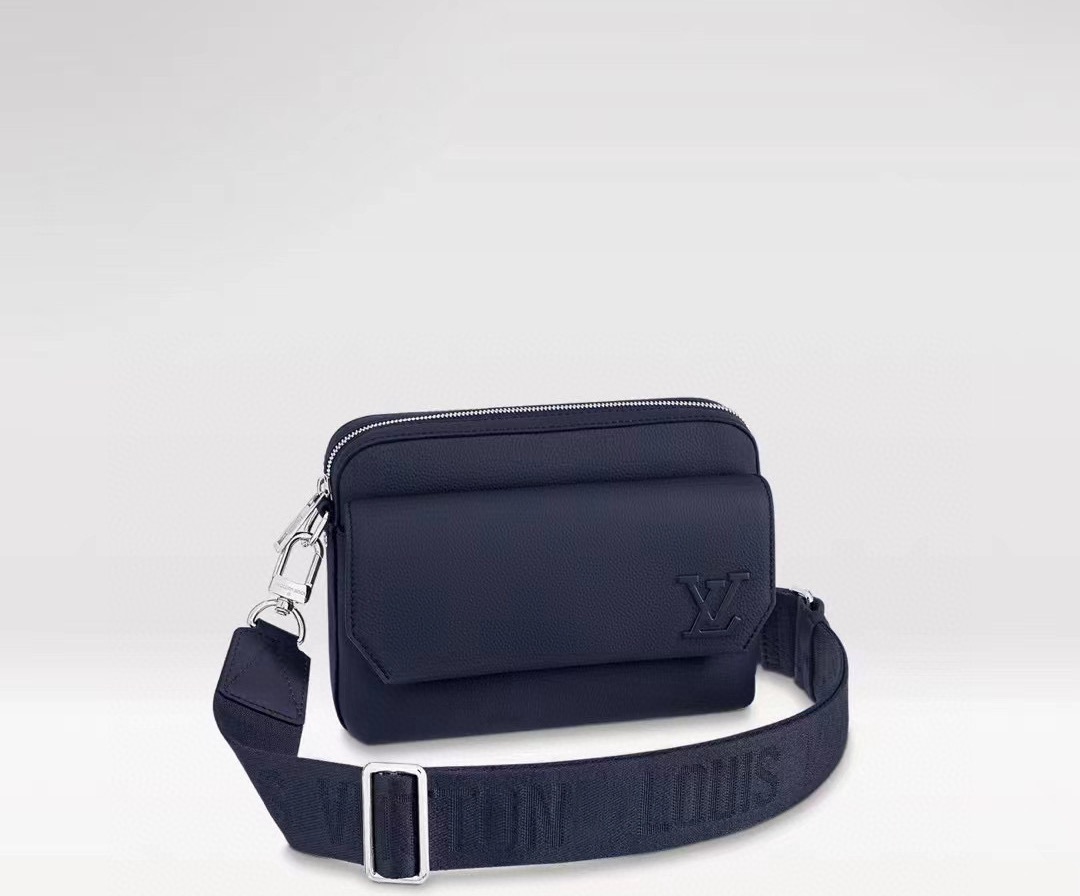 Louis Vuitton Messenger Bag Cow Leather Black M-l-s