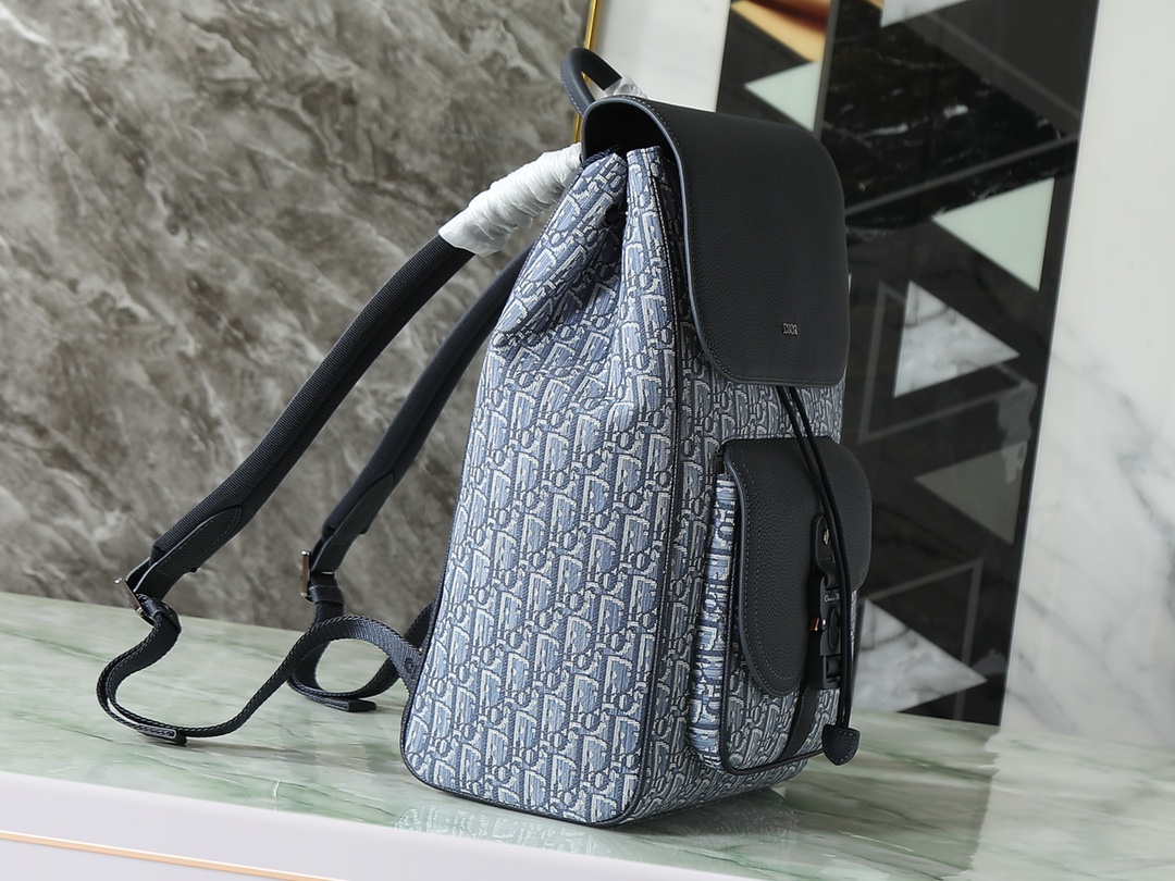 Dior Shoulder Bag Cow Leather Blue L