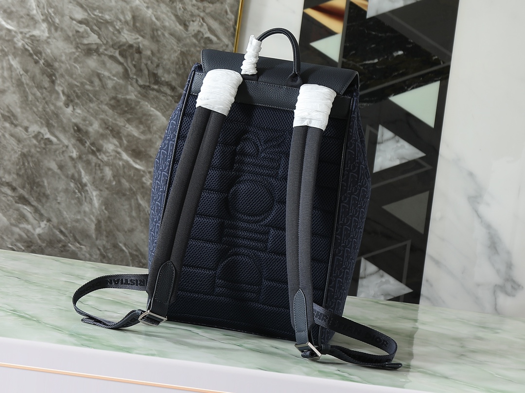 Dior Shoulder Bag Cow Leather Blue M-l-s