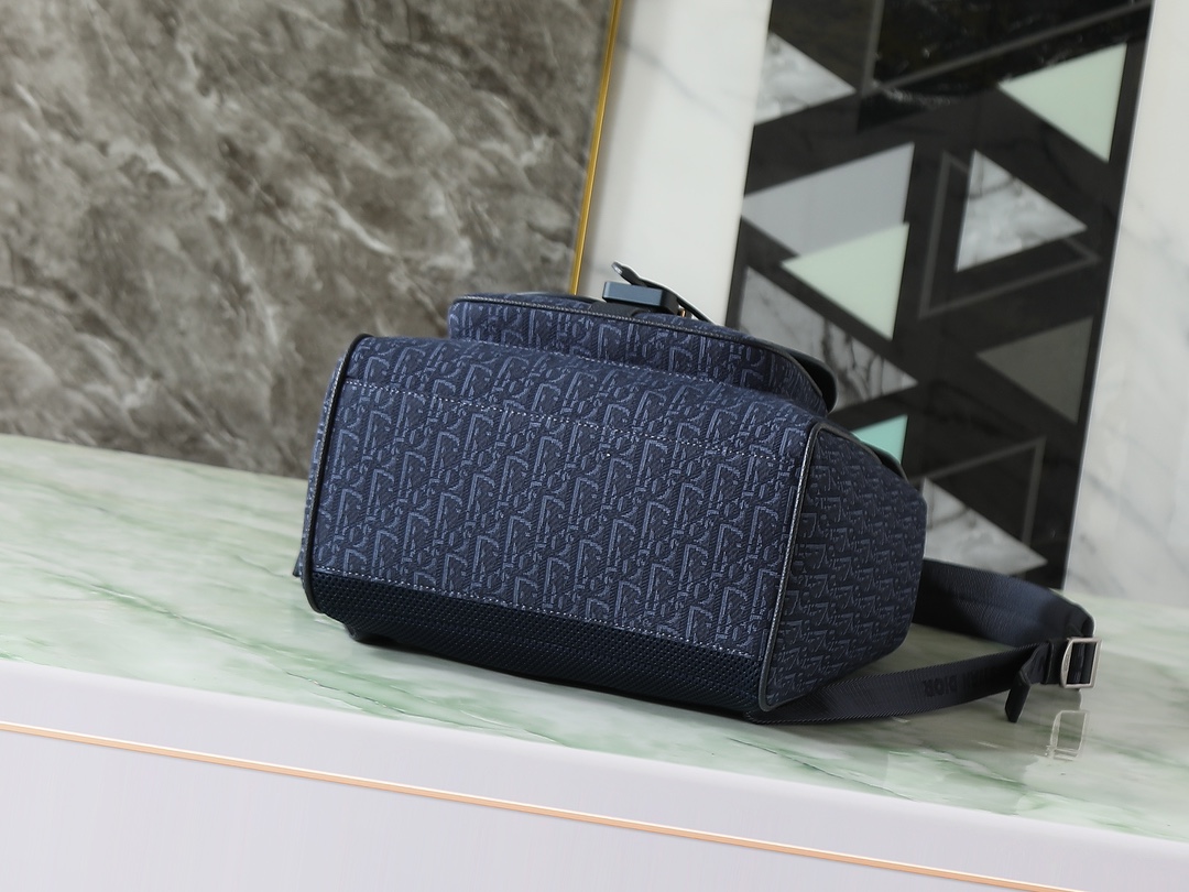 Dior Shoulder Bag Cow Leather Blue M-l-s