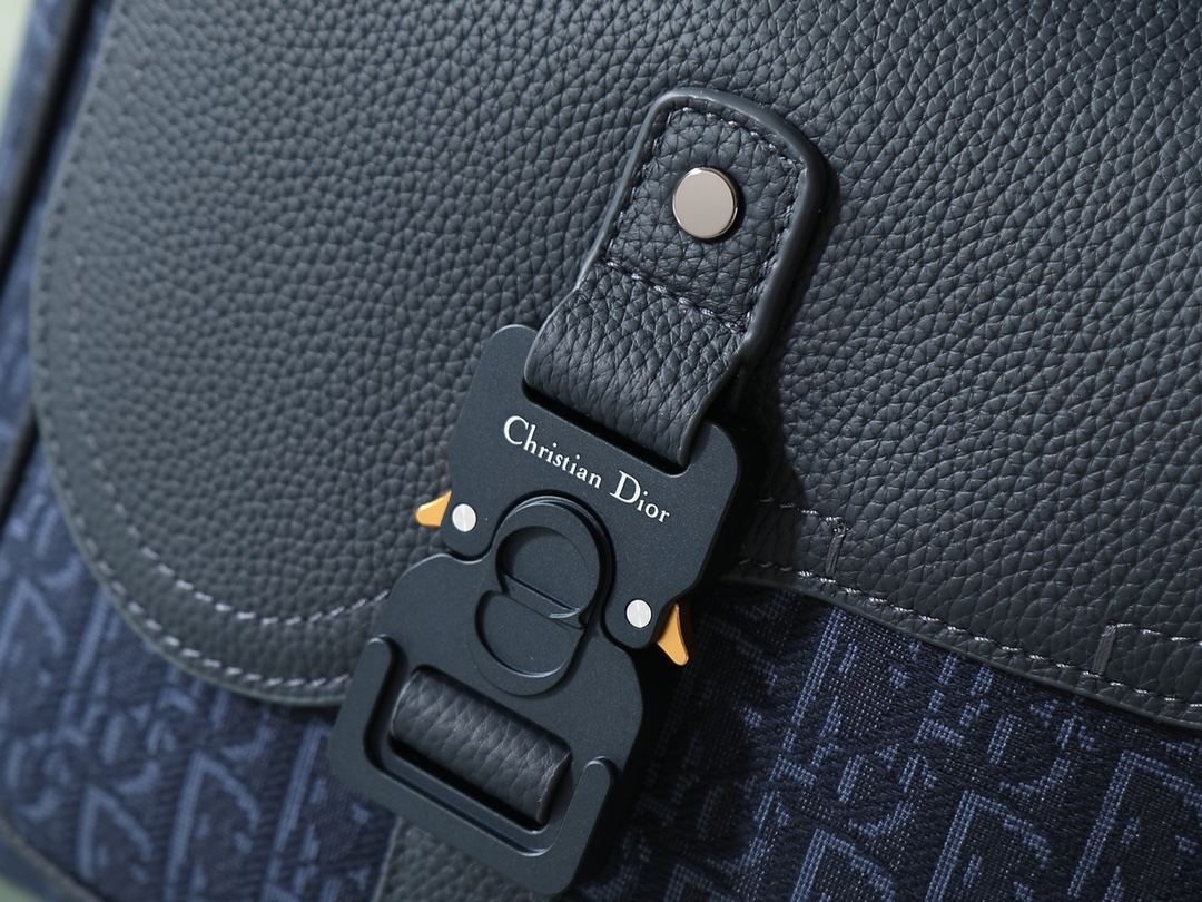 Dior Shoulder Bag Cow Leather Blue M-l-s