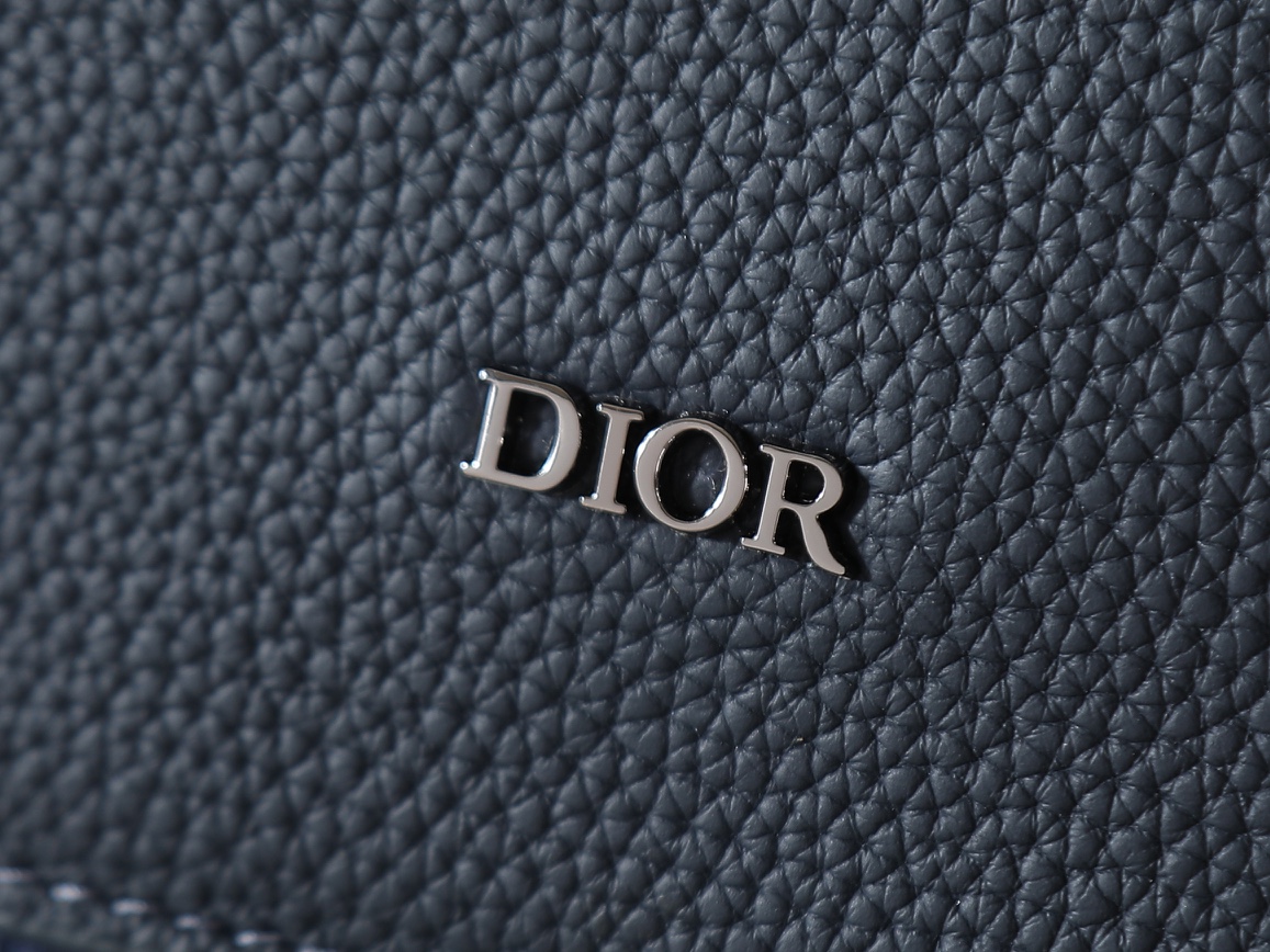 Dior Shoulder Bag Cow Leather Blue M-l-s