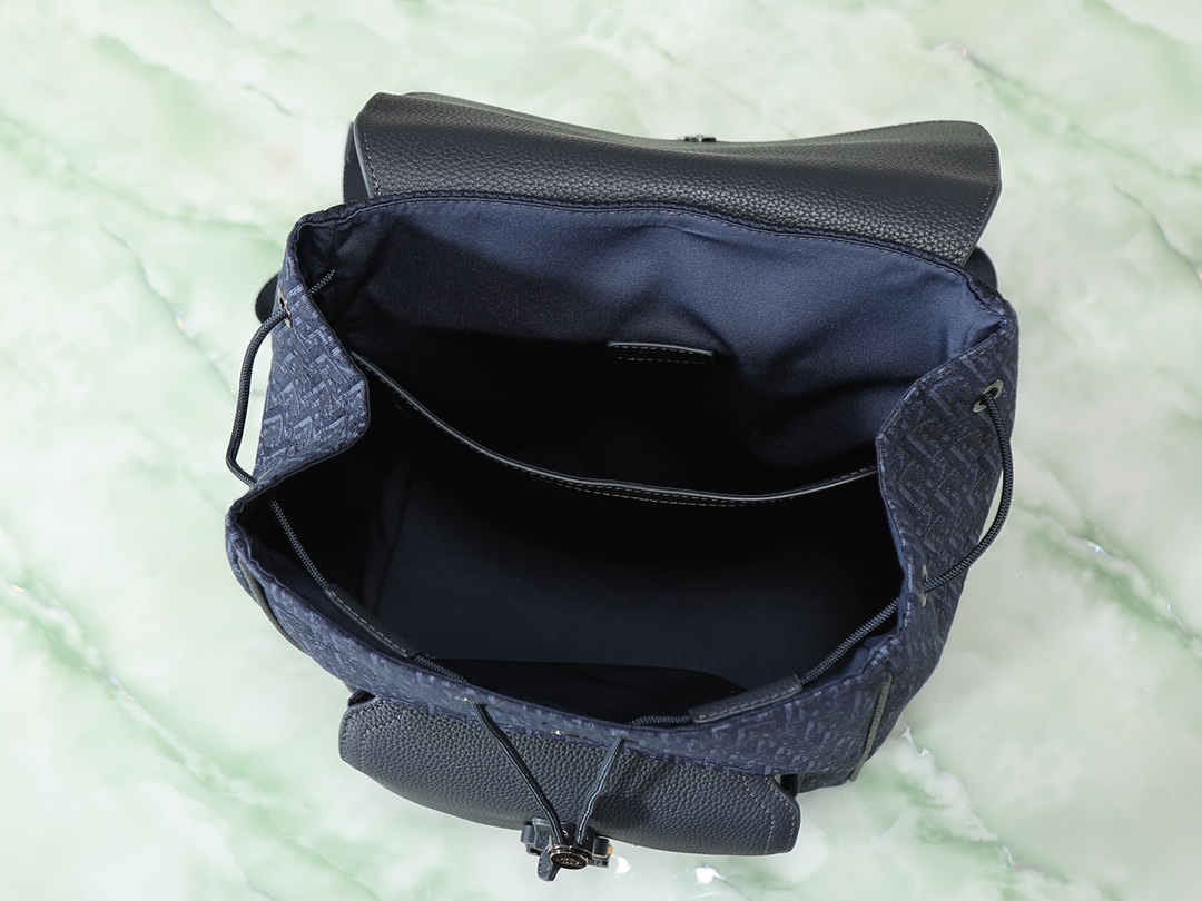 Dior Shoulder Bag Cow Leather Blue M-l-s