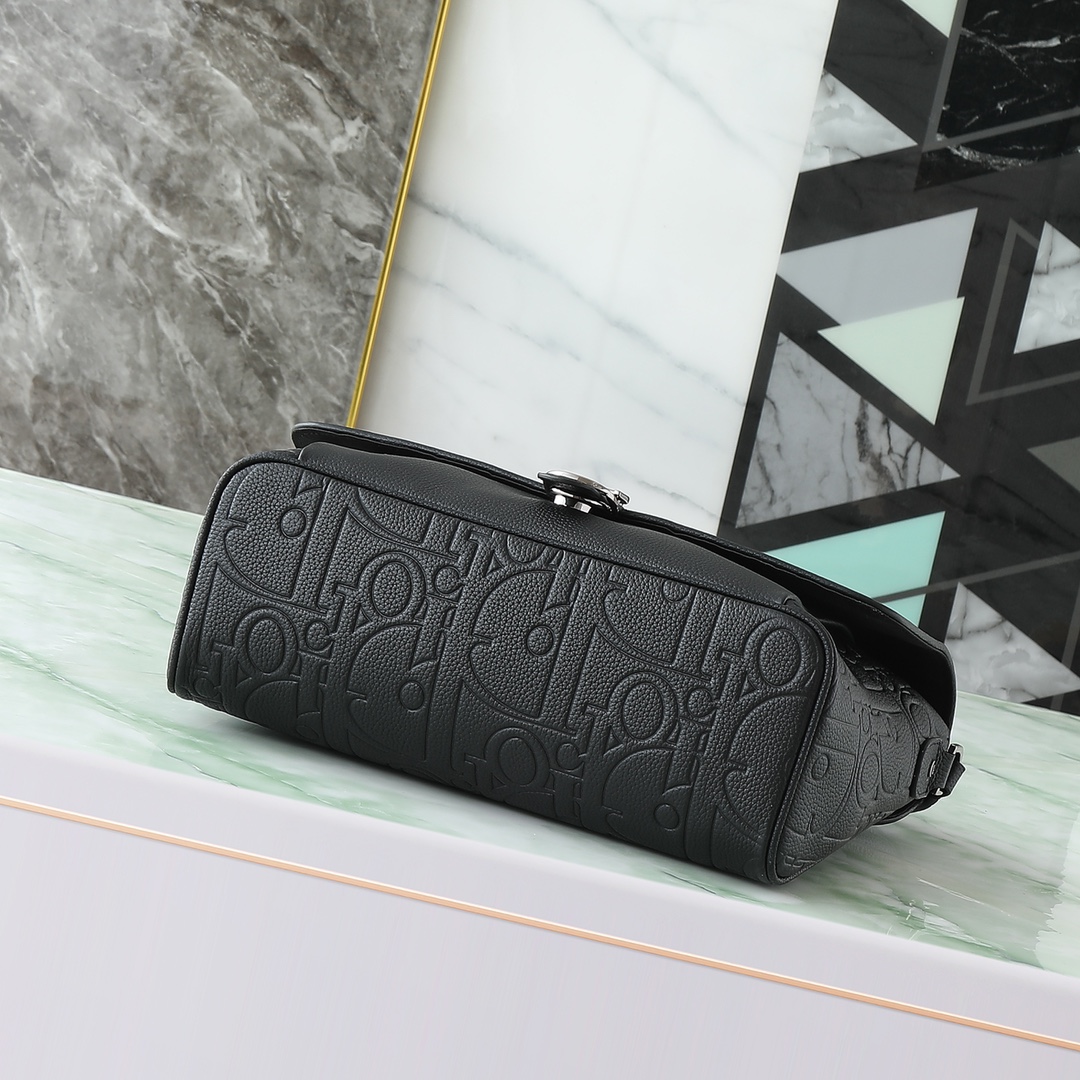 Dior Messenger Bag Cow Leather Black M-l-s-197l