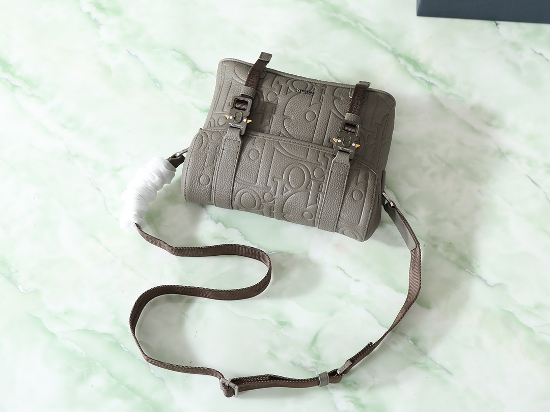 Dior Messenger Bag Cow Leather Gray L-s-333l