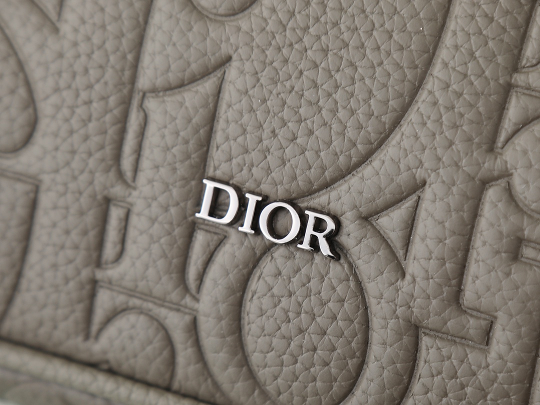 Dior Messenger Bag Cow Leather Gray L-s-333l