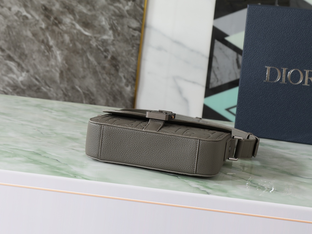 Dior Messenger Bag Cow Leather Gray 049l-l