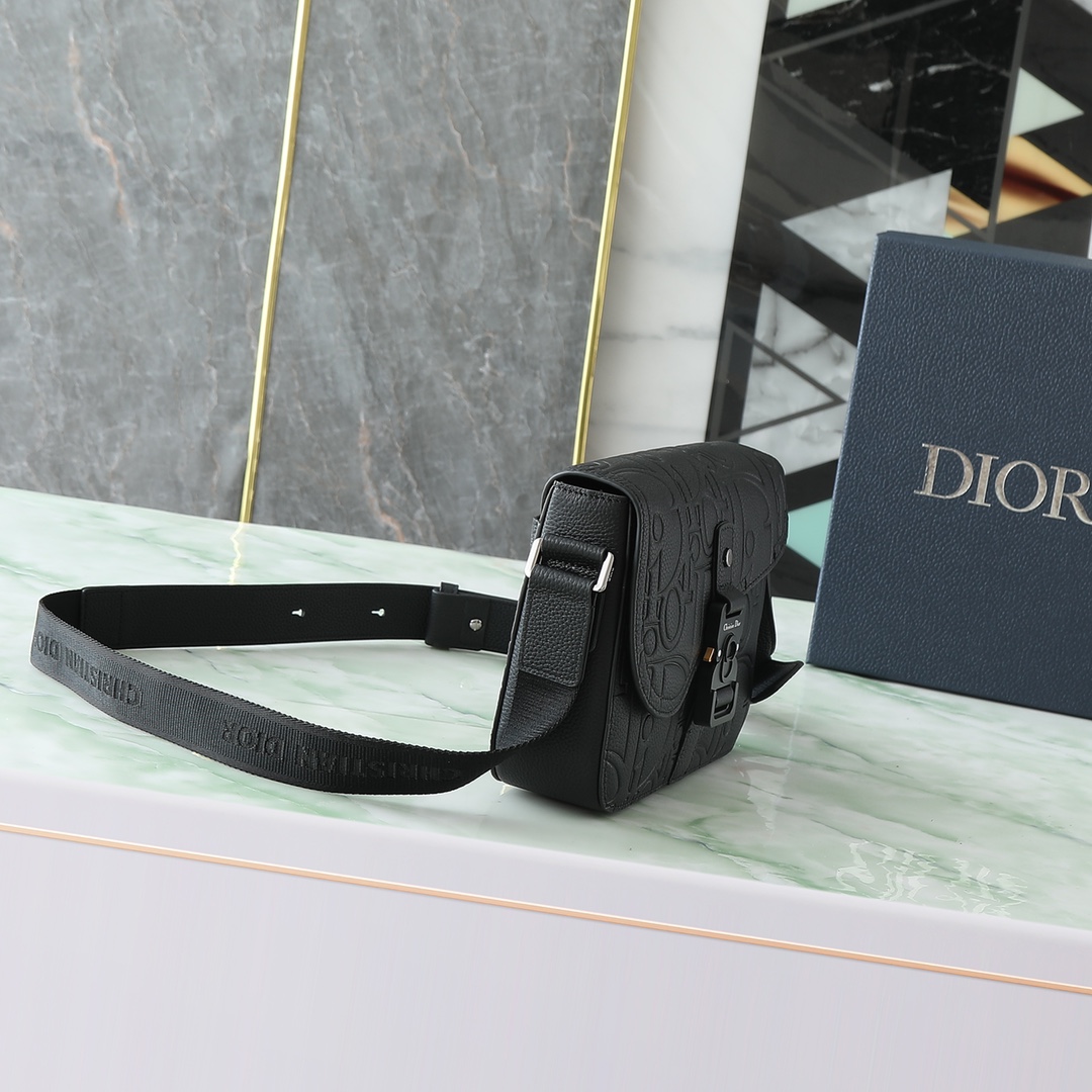 Dior Messenger Bag Cow Leather Black 049l-l-s