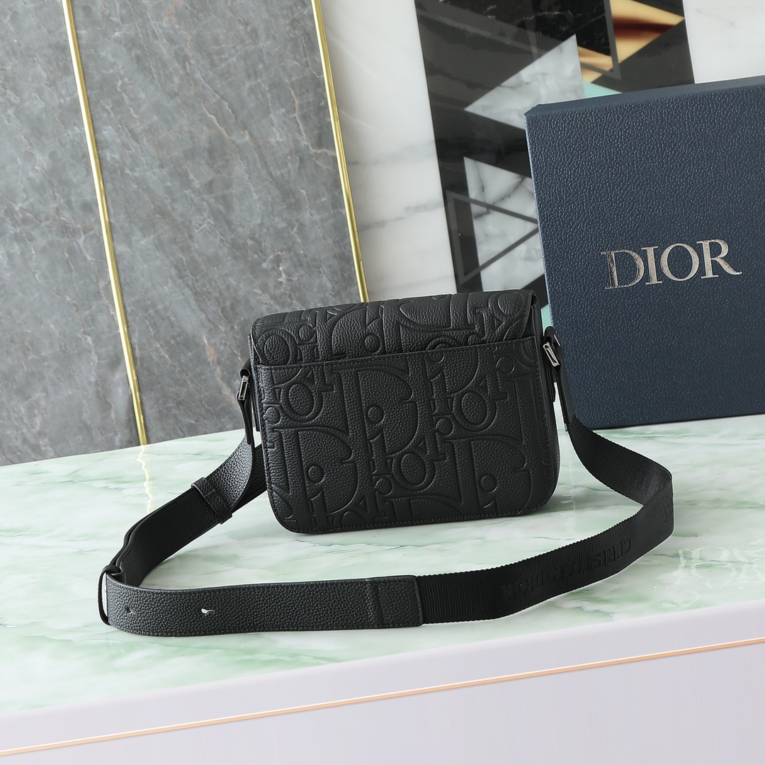 Dior Messenger Bag Cow Leather Black 049l-l-s