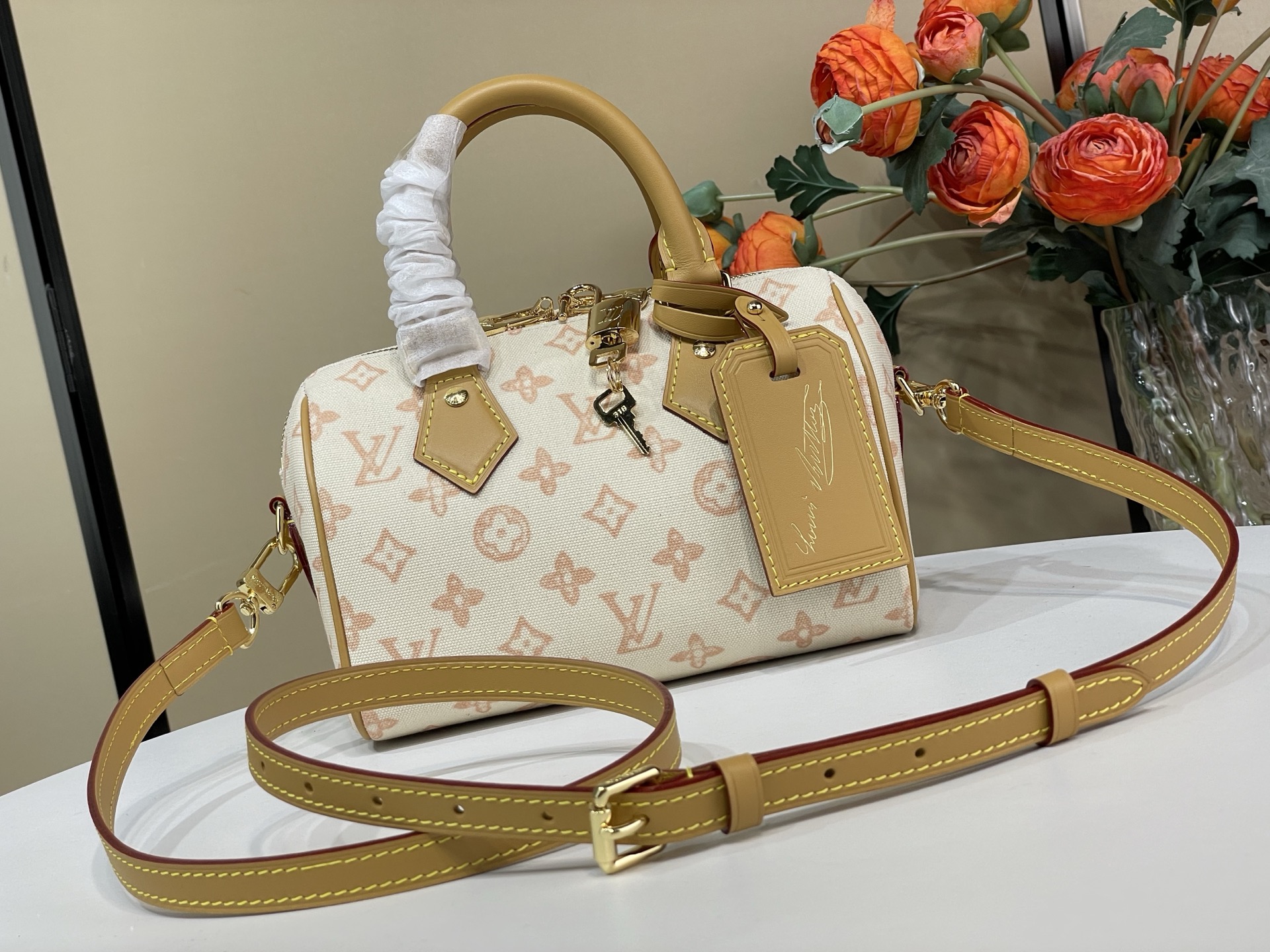 Louis Vuitton Basic Bag Cow Leather White M-l-s