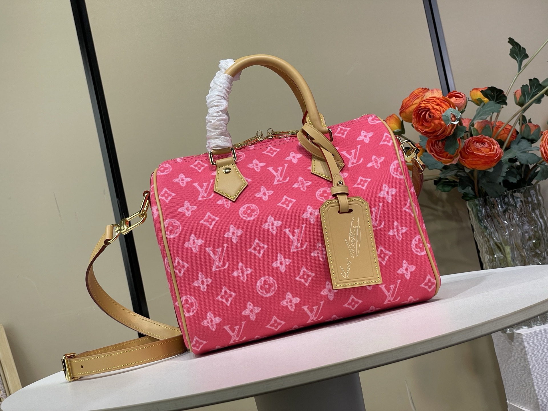 Louis Vuitton Basic Bag Cow Leather Red M-l-s