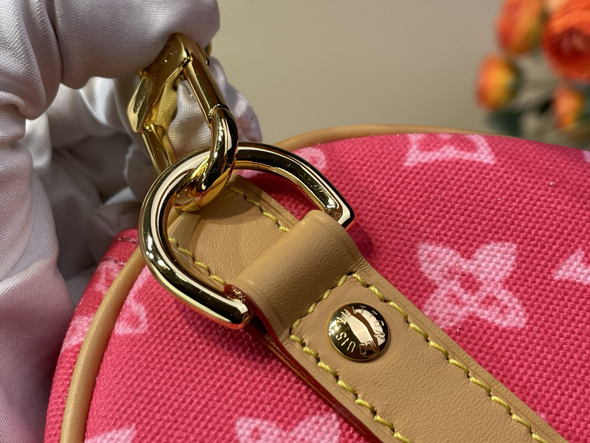 Louis Vuitton Basic Bag Cow Leather Red M-l-s