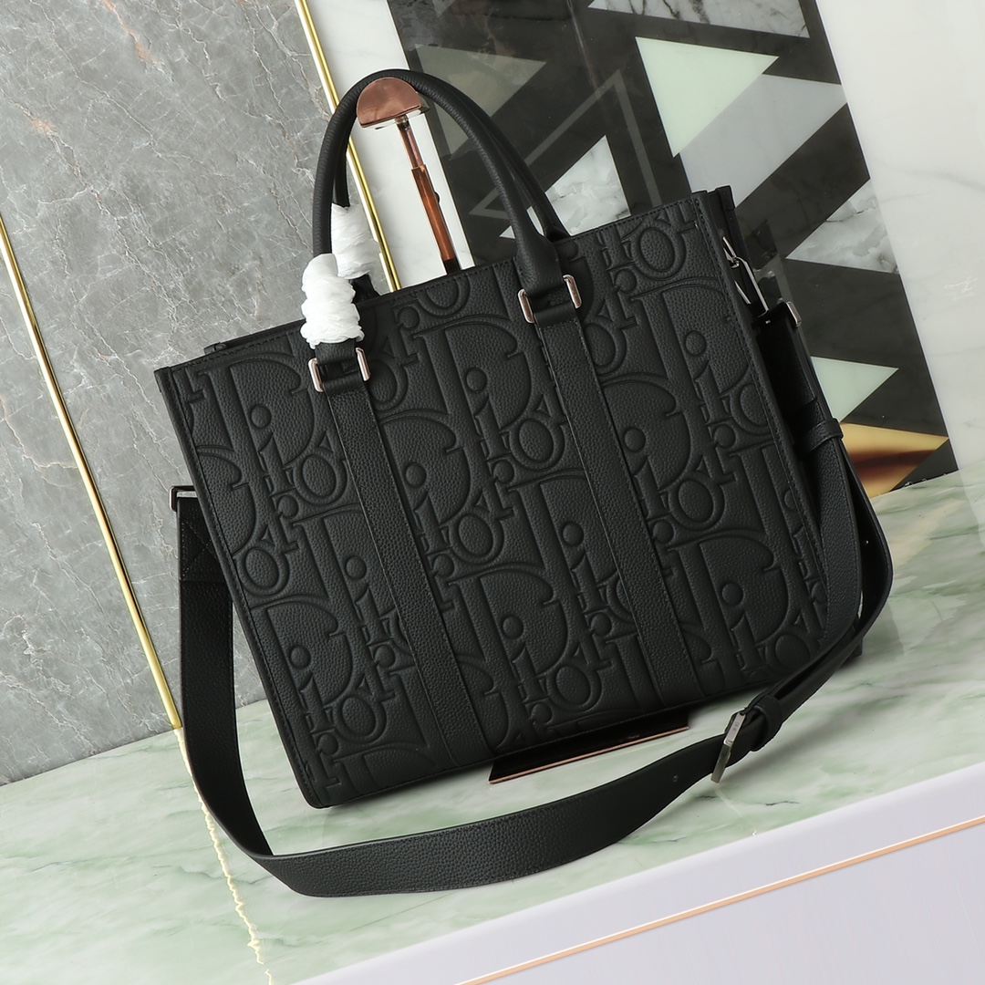 Dior Basic Bag Cow Leather Black Foldable L-s-242l