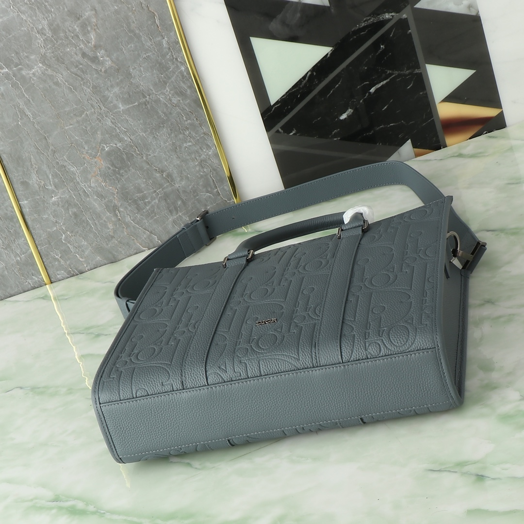 Dior Basic Bag Cow Leather Gray Foldable L-s-242l