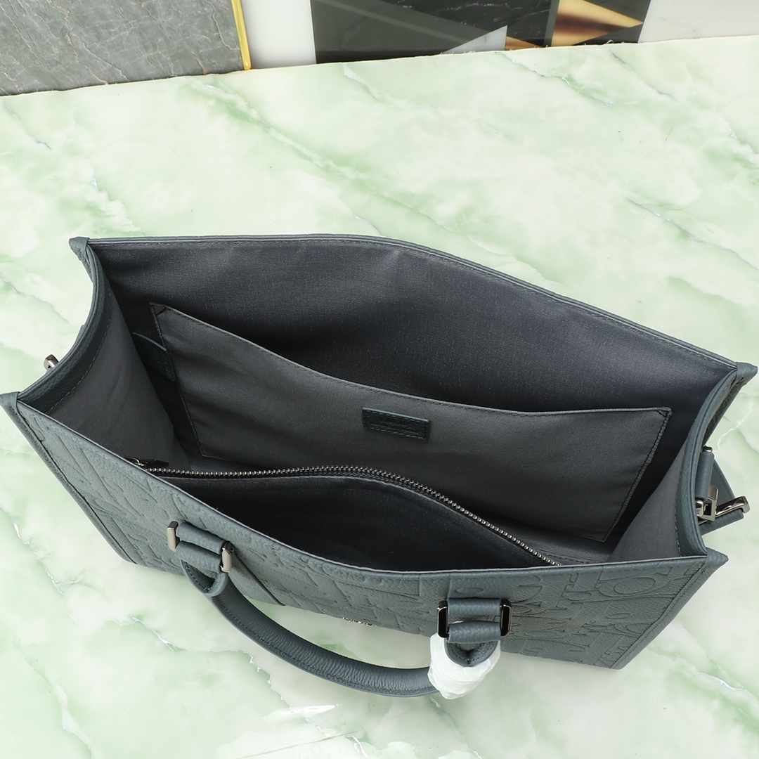 Dior Basic Bag Cow Leather Gray Foldable L-s-242l