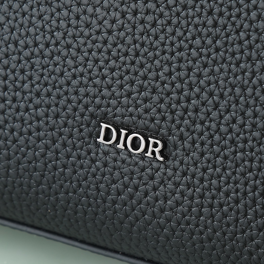 Dior Clutch Bag Cow Leather Black S