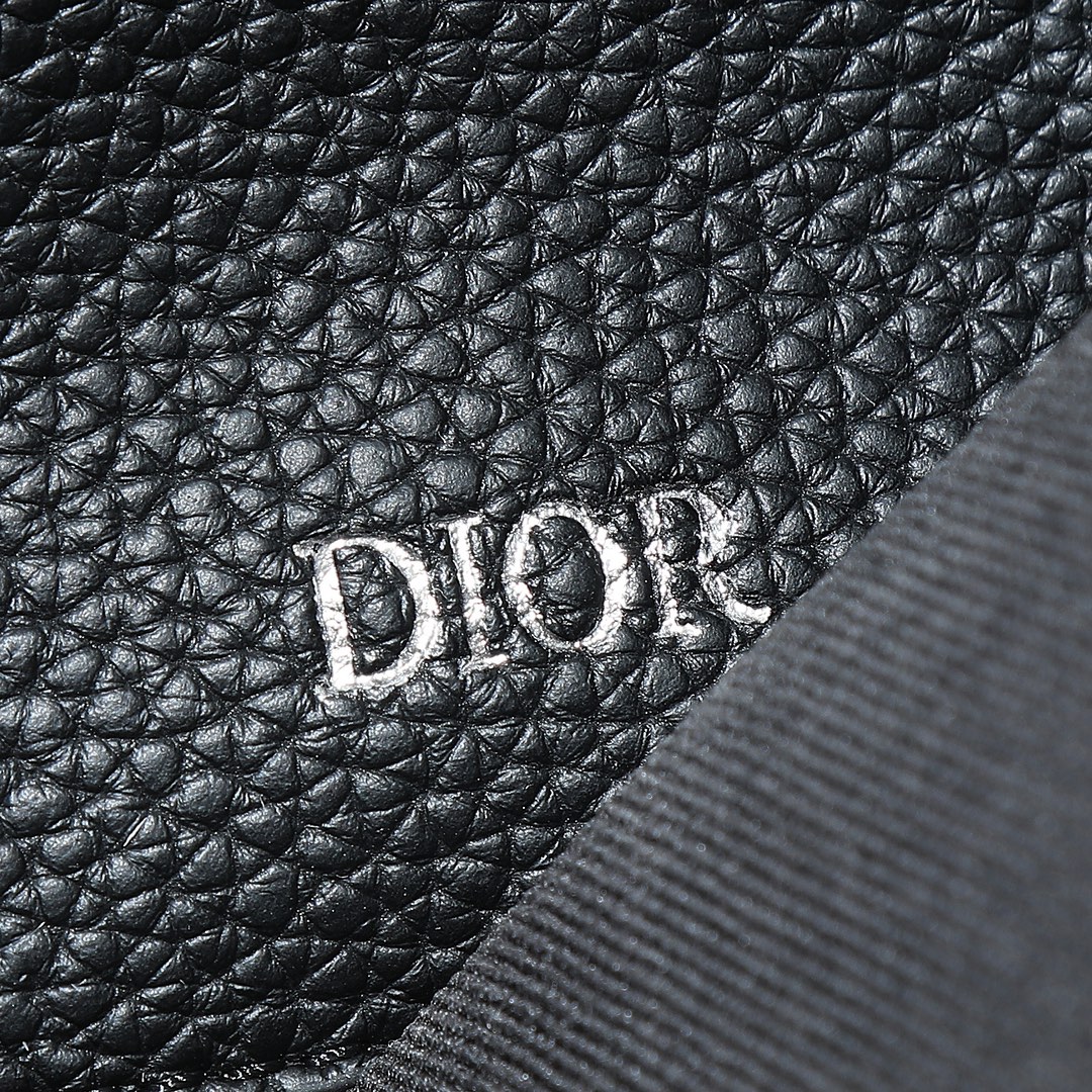Dior Clutch Bag Cow Leather Black M-l-s