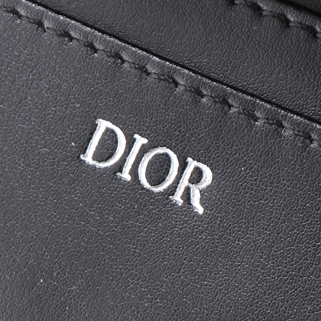 Dior Clutch Bag Cow Leather Black L-s