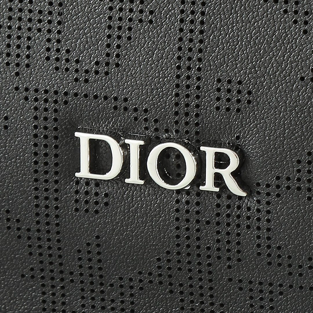 Dior Clutch Bag Cow Leather Black L-s