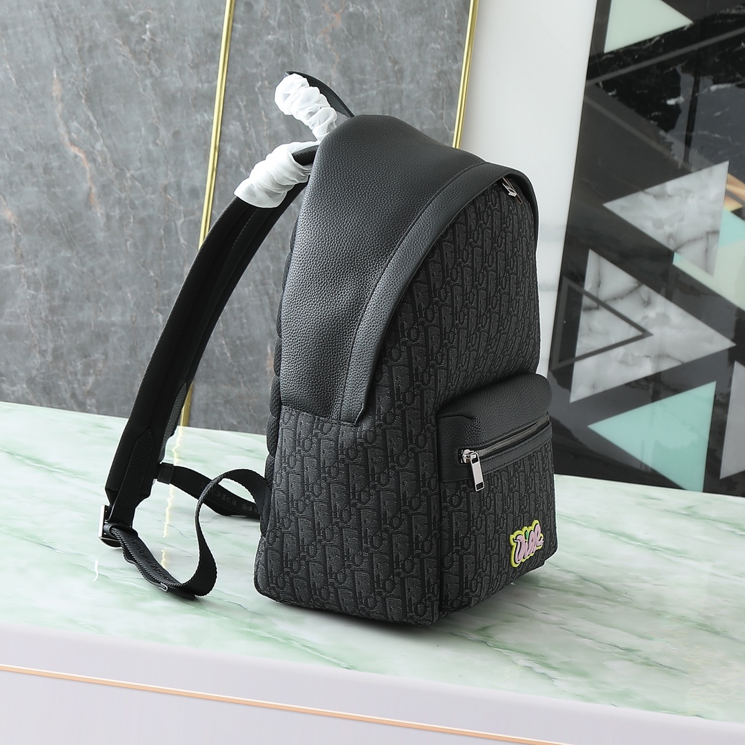 Dior Shoulder Bag Cow Leather Black L-s