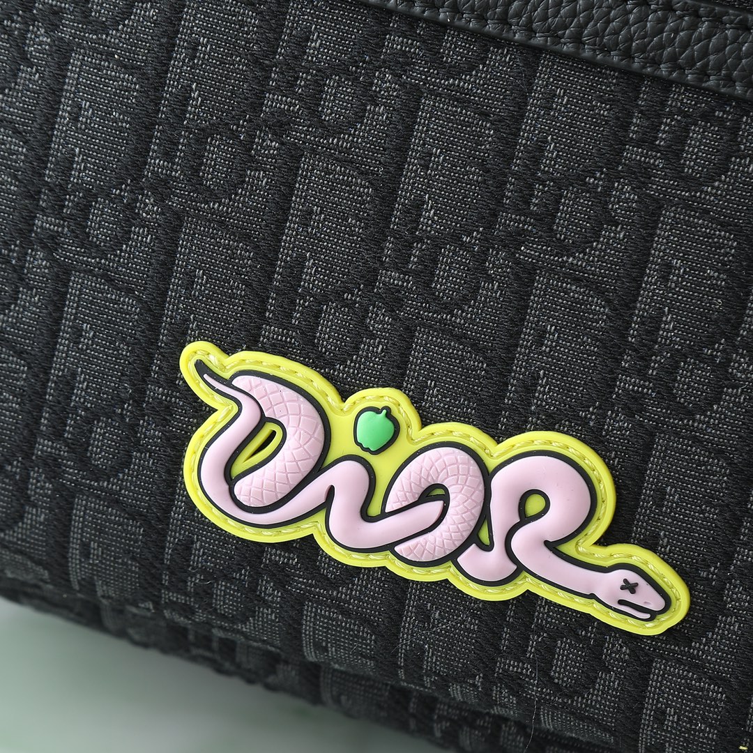 Dior Shoulder Bag Cow Leather Black L-s