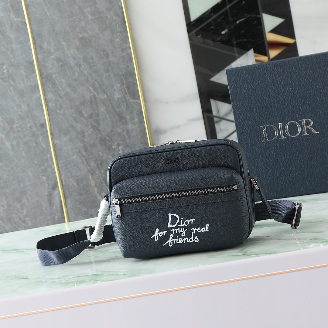 Dior Messenger Bag Cow Leather White M-l-s