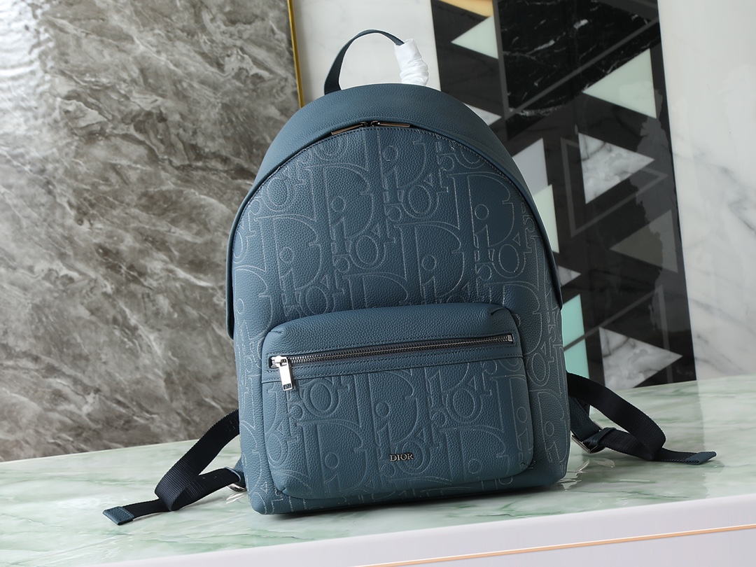 Dior Shoulder Bag Cow Leather Blue L-s