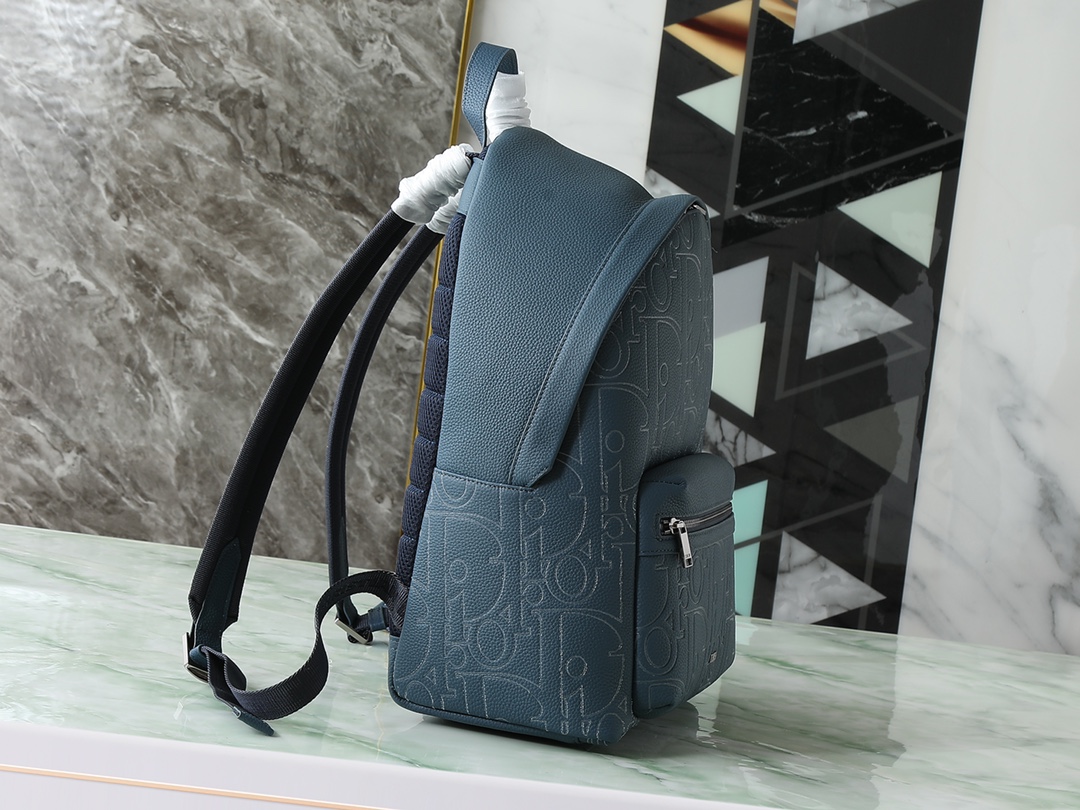 Dior Shoulder Bag Cow Leather Blue L-s